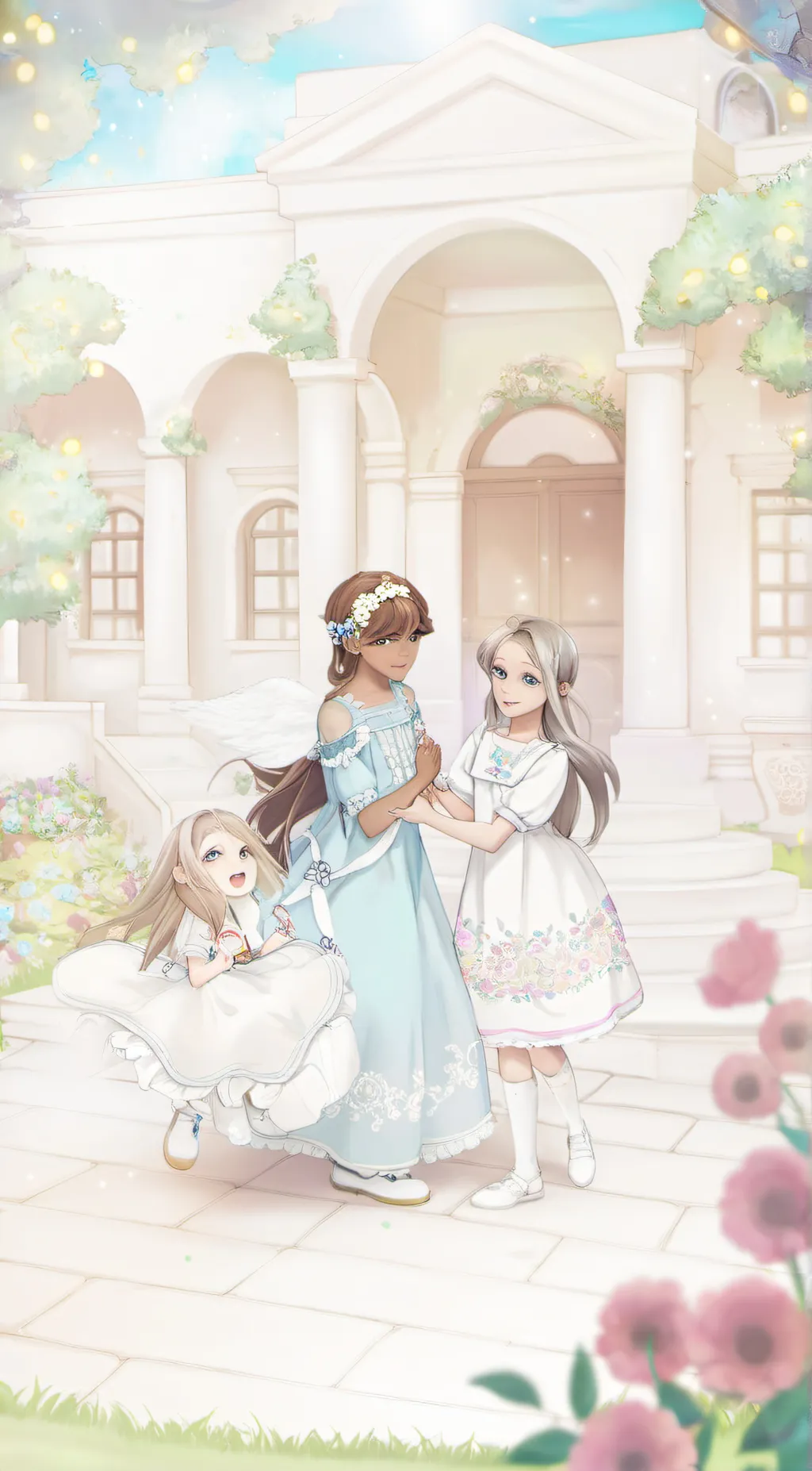 ai character: Lia,Anna,and Mia background