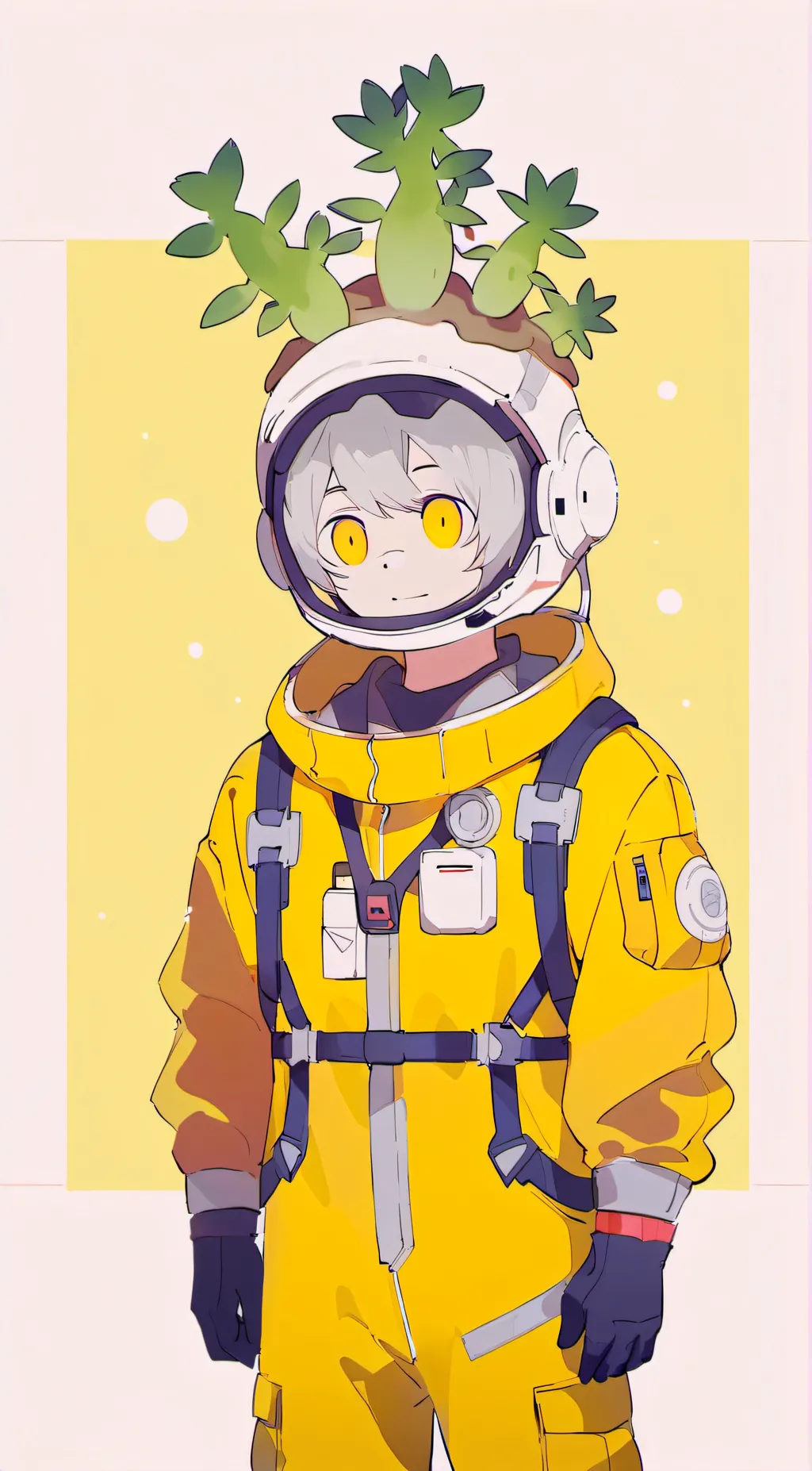 ai character: Yellow among us background