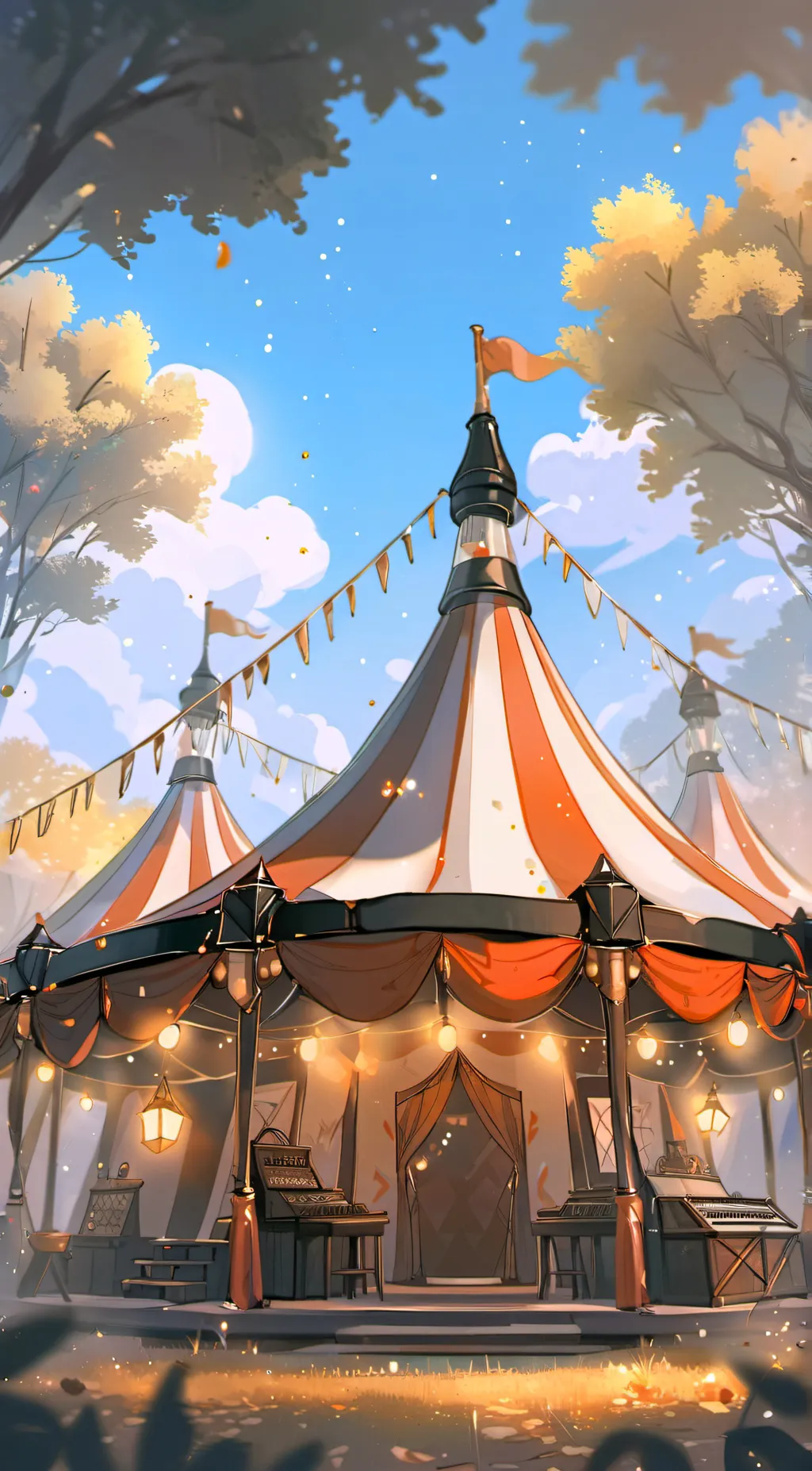 ai character: Digital circus background