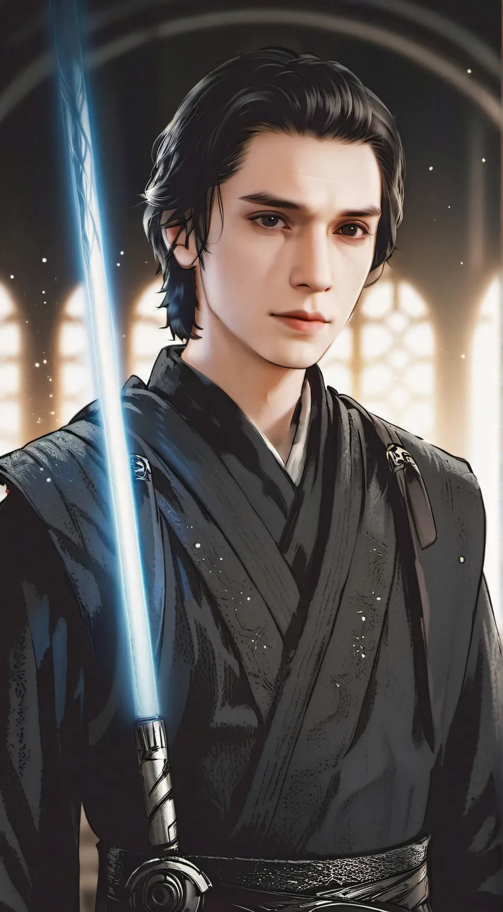 ai character: Rey Kylo Skywalker background