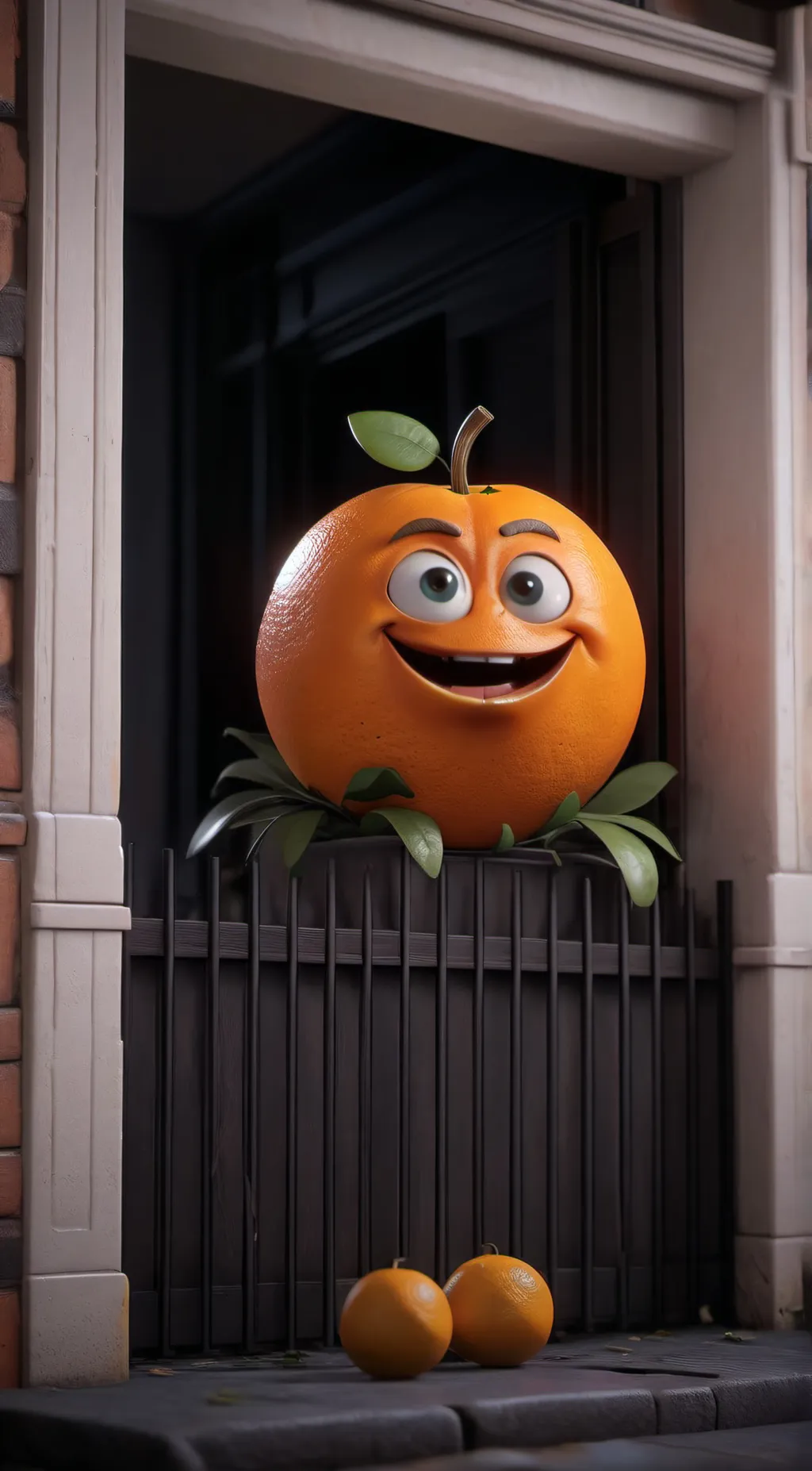 ai character: Orange background