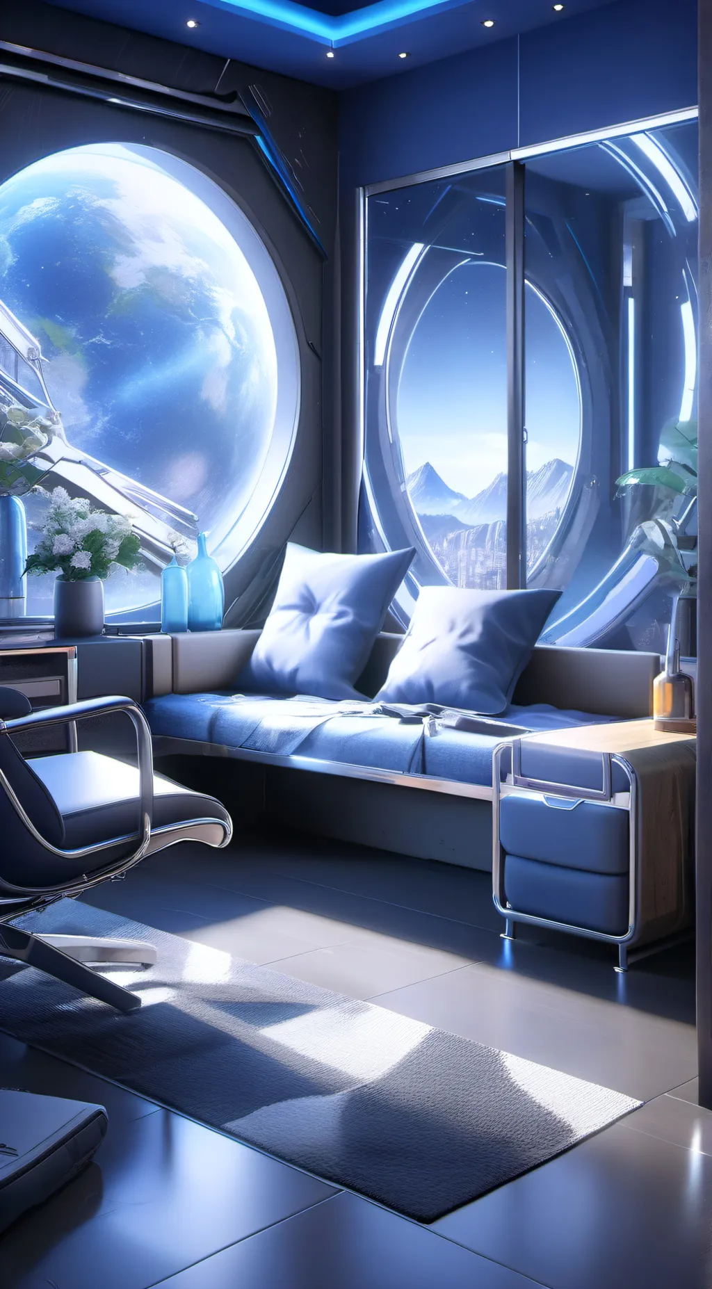 ai character: bed room background