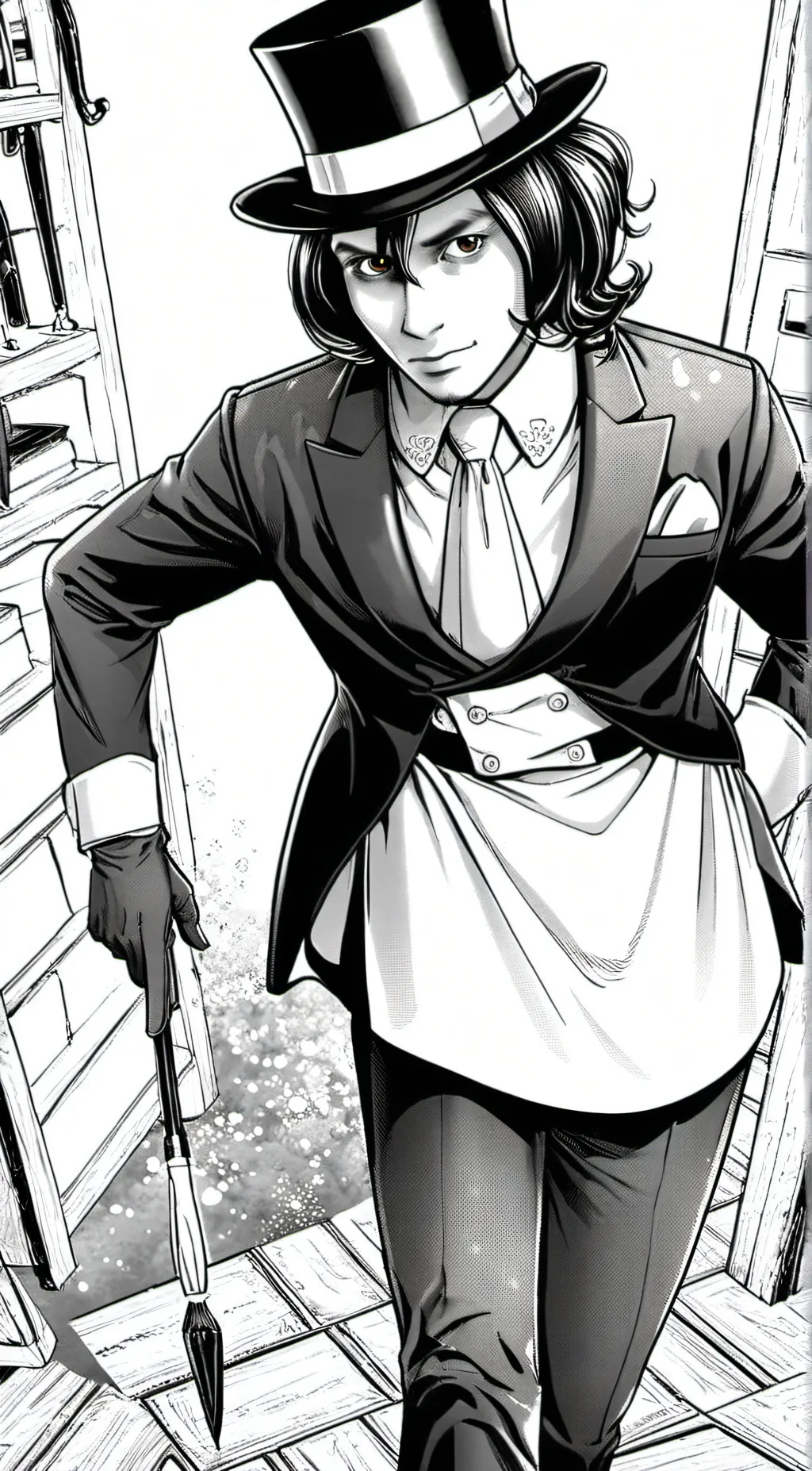 ai character: Willy wonka background
