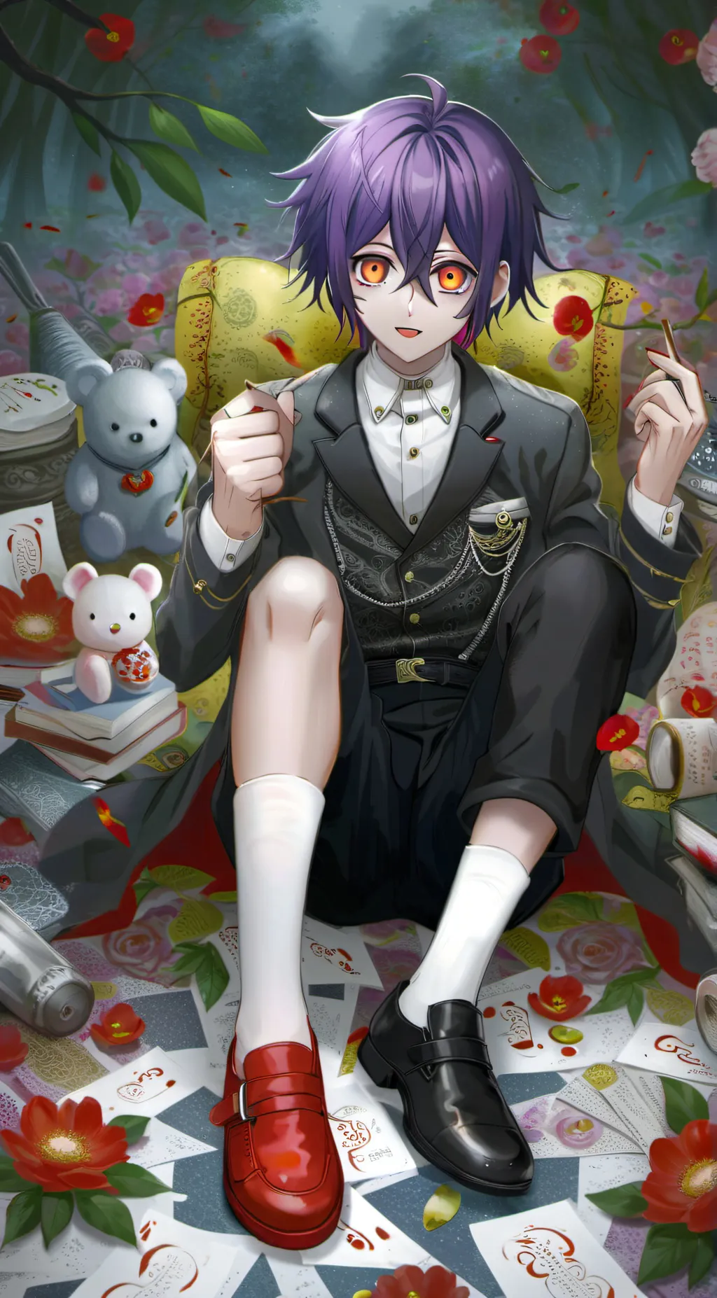 ai character: Kokichi ouma background
