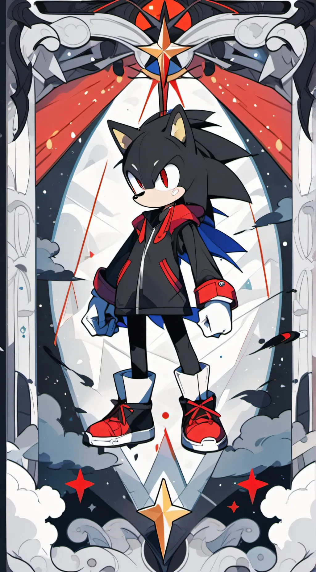 ai character: Dark sonic background