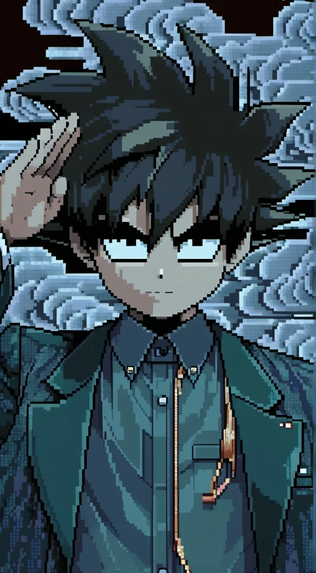 ai character:  Goku, Funeral  background