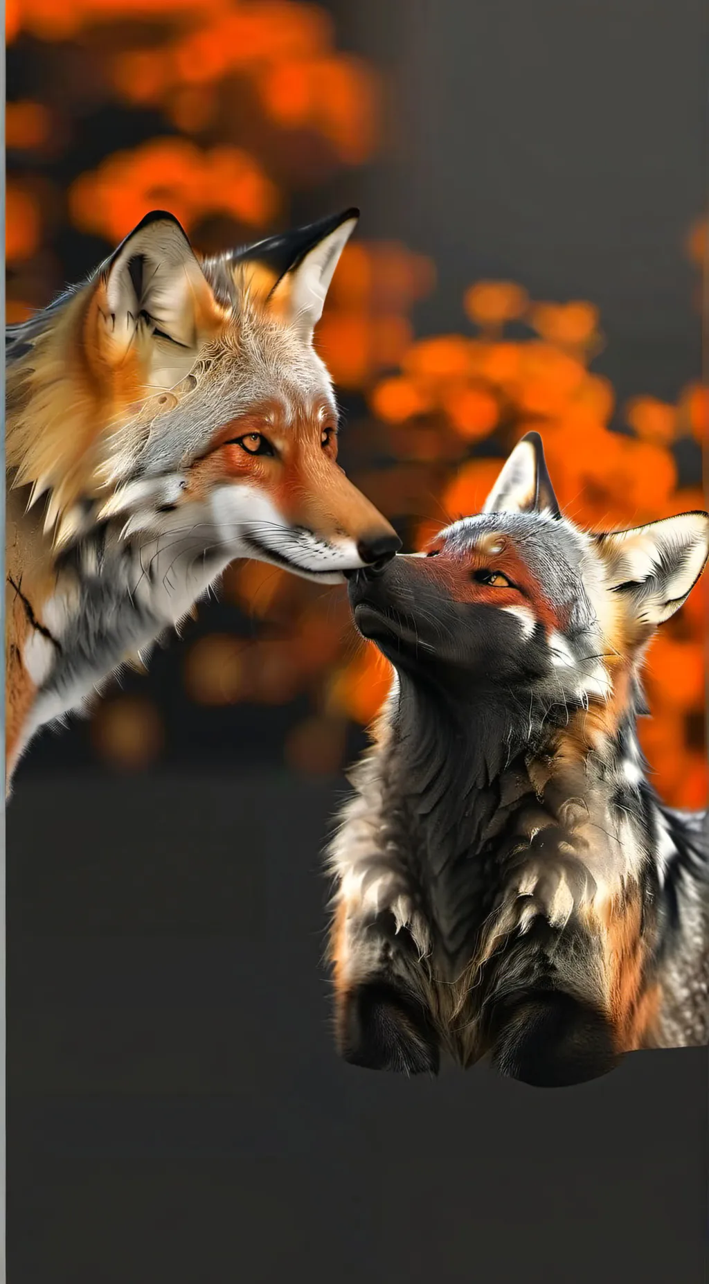 ai character: love foxes background