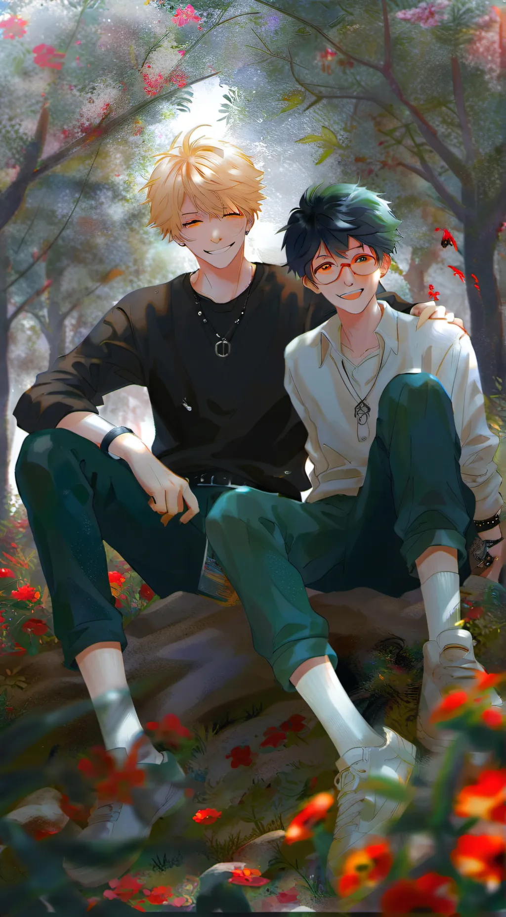 ai character: Bakugou and Deku background
