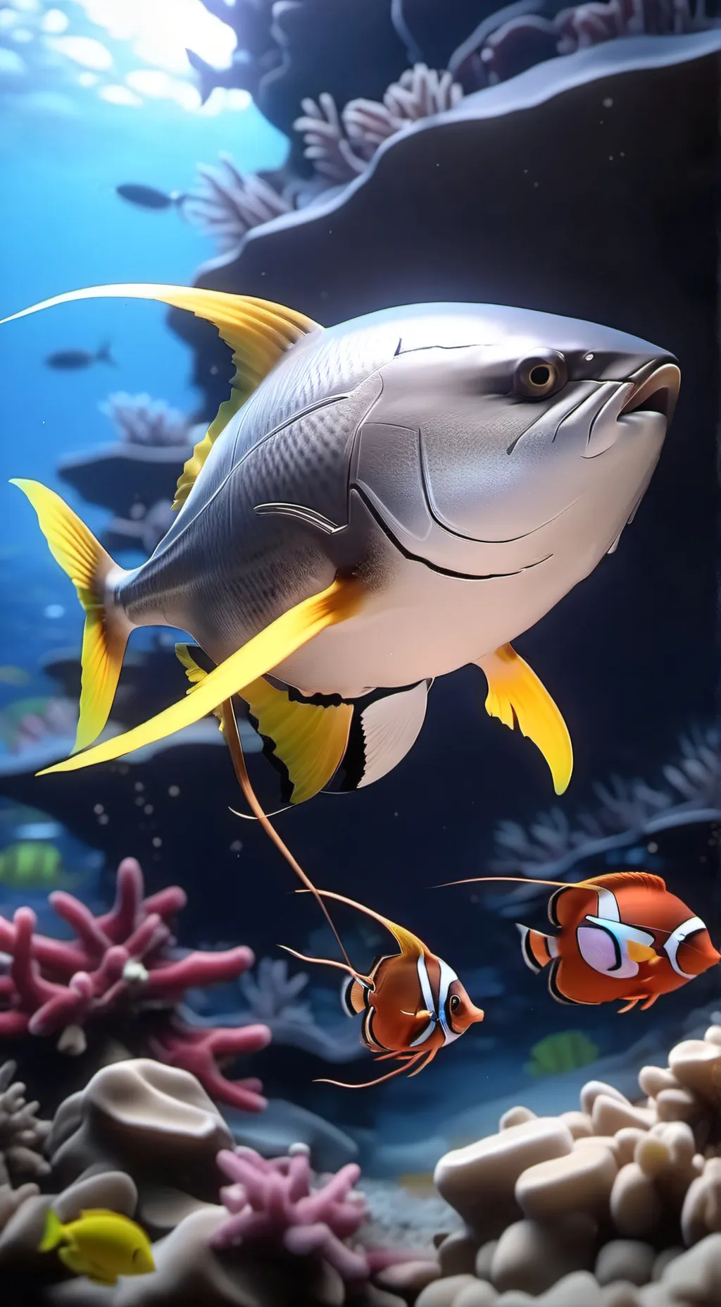 ai character: frank tha fish background