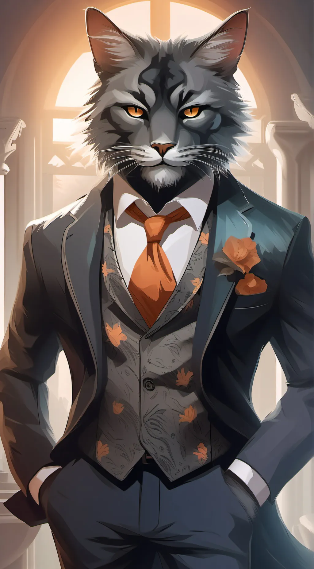 ai character: Sir meowingtin background