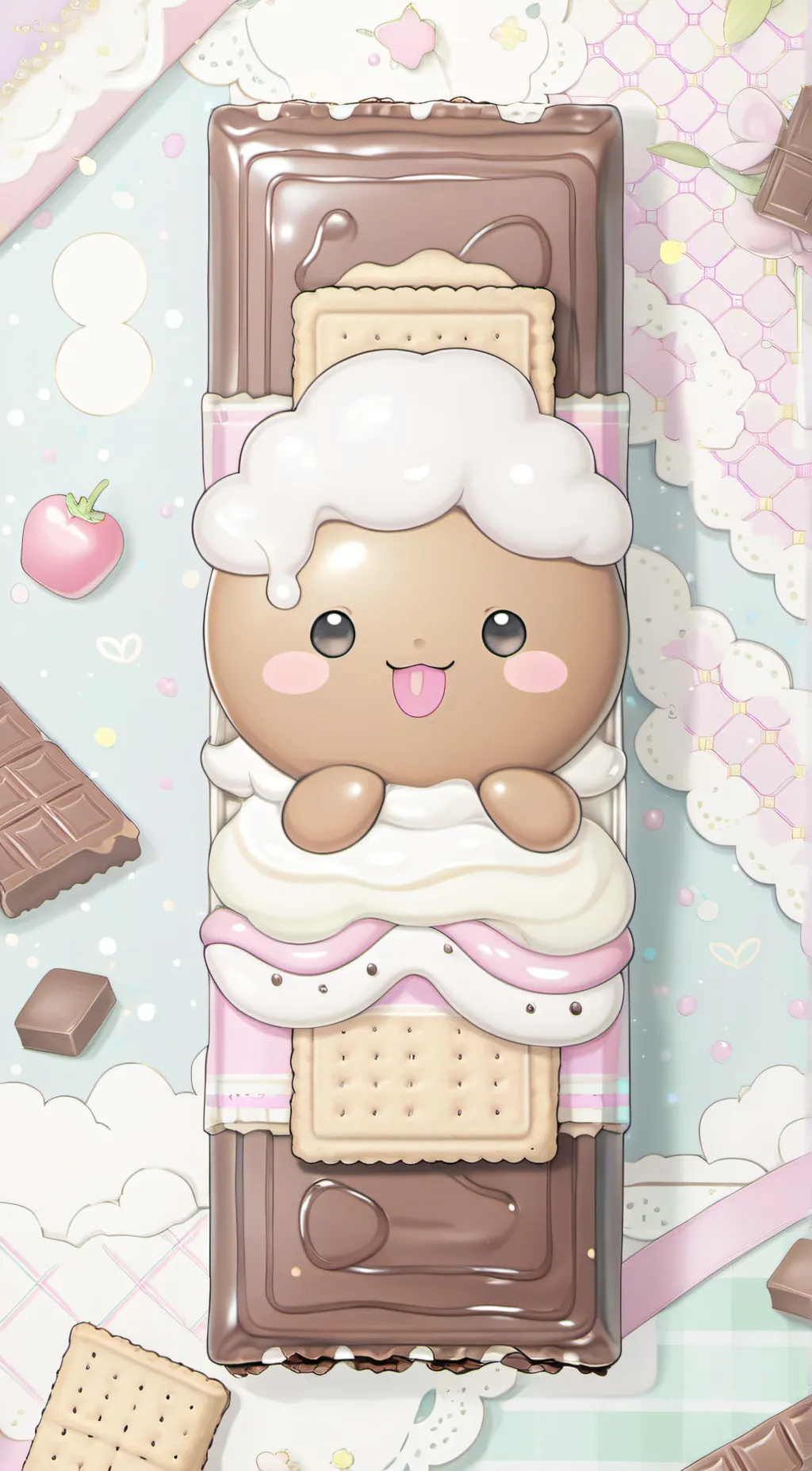 ai character: chocolate background