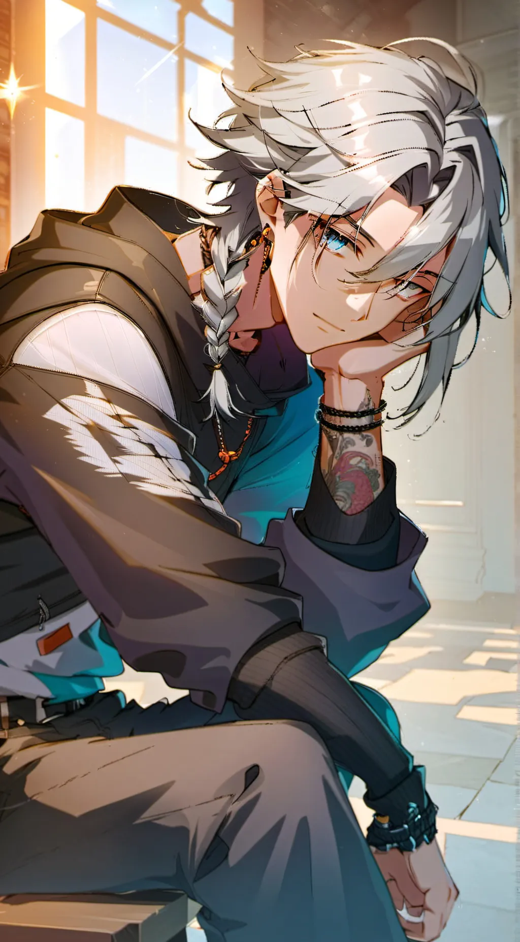 ai character: Silver background