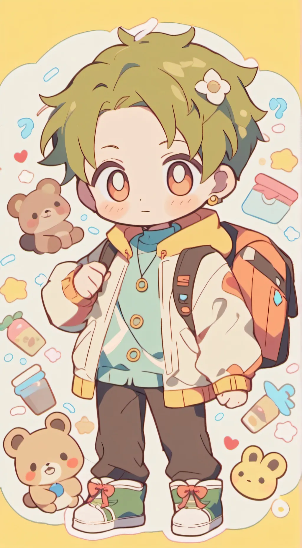 ai character: blu background
