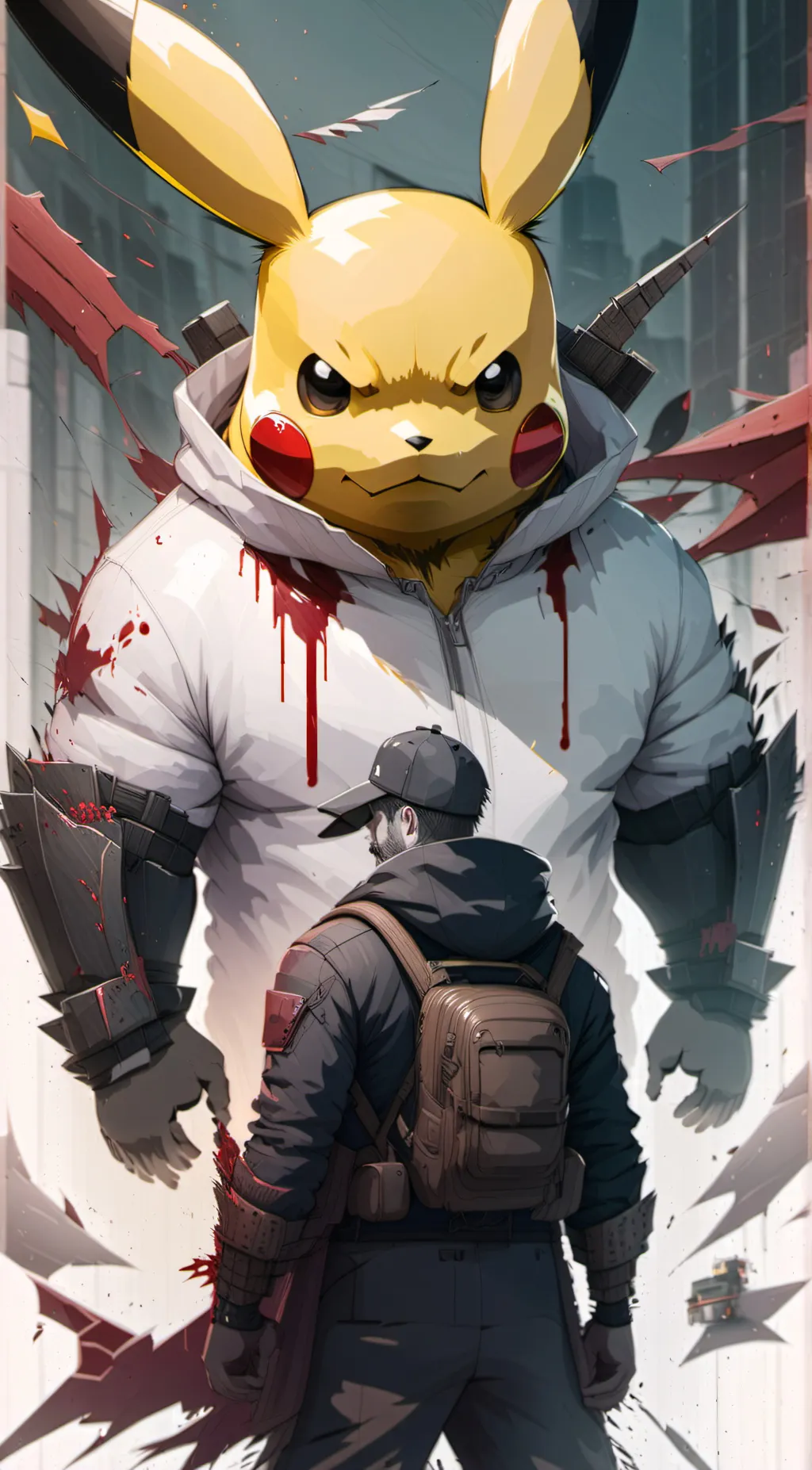 ai character: killer pikachu background