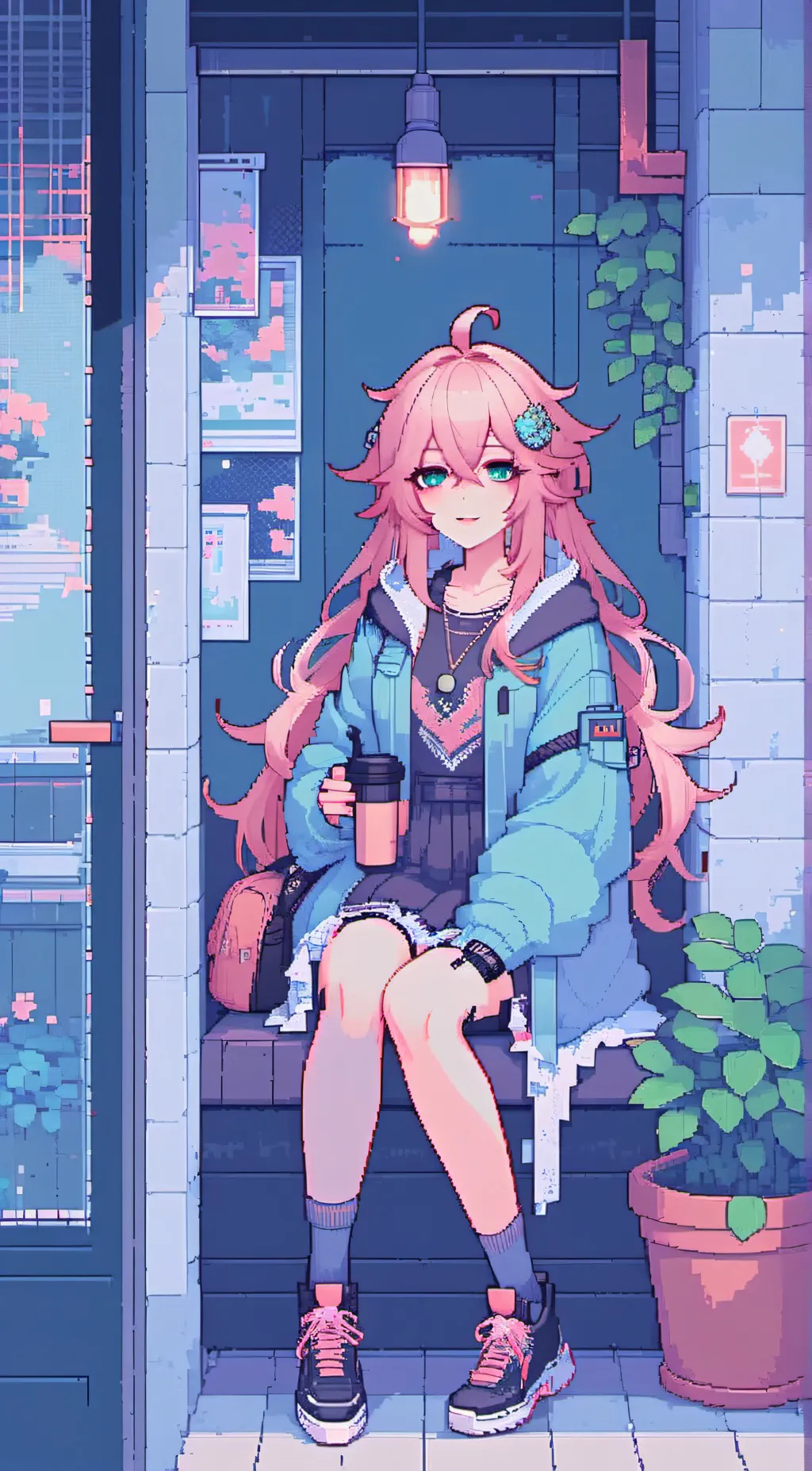 ai character: ゜✧*̣̩☽⋆Leah background