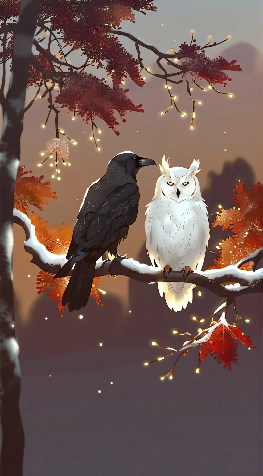 ai character: The Crow and Owl background
