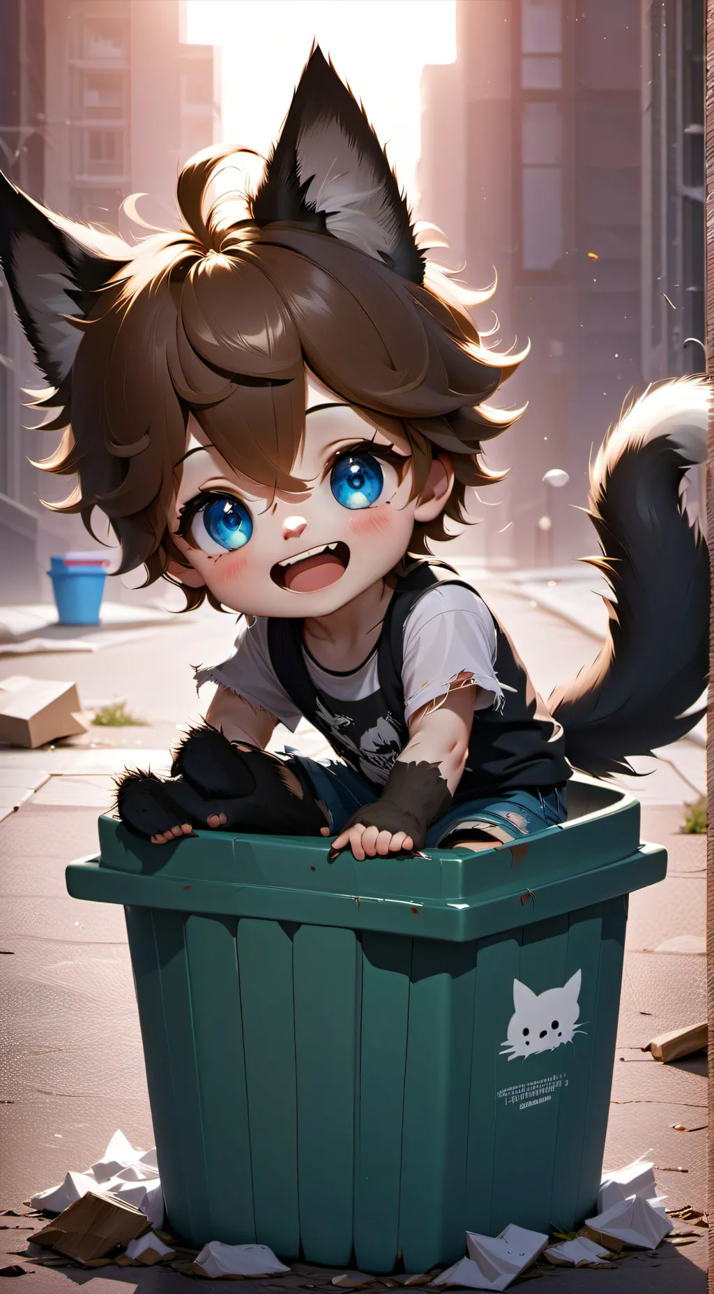 ai character: little neko pitty background