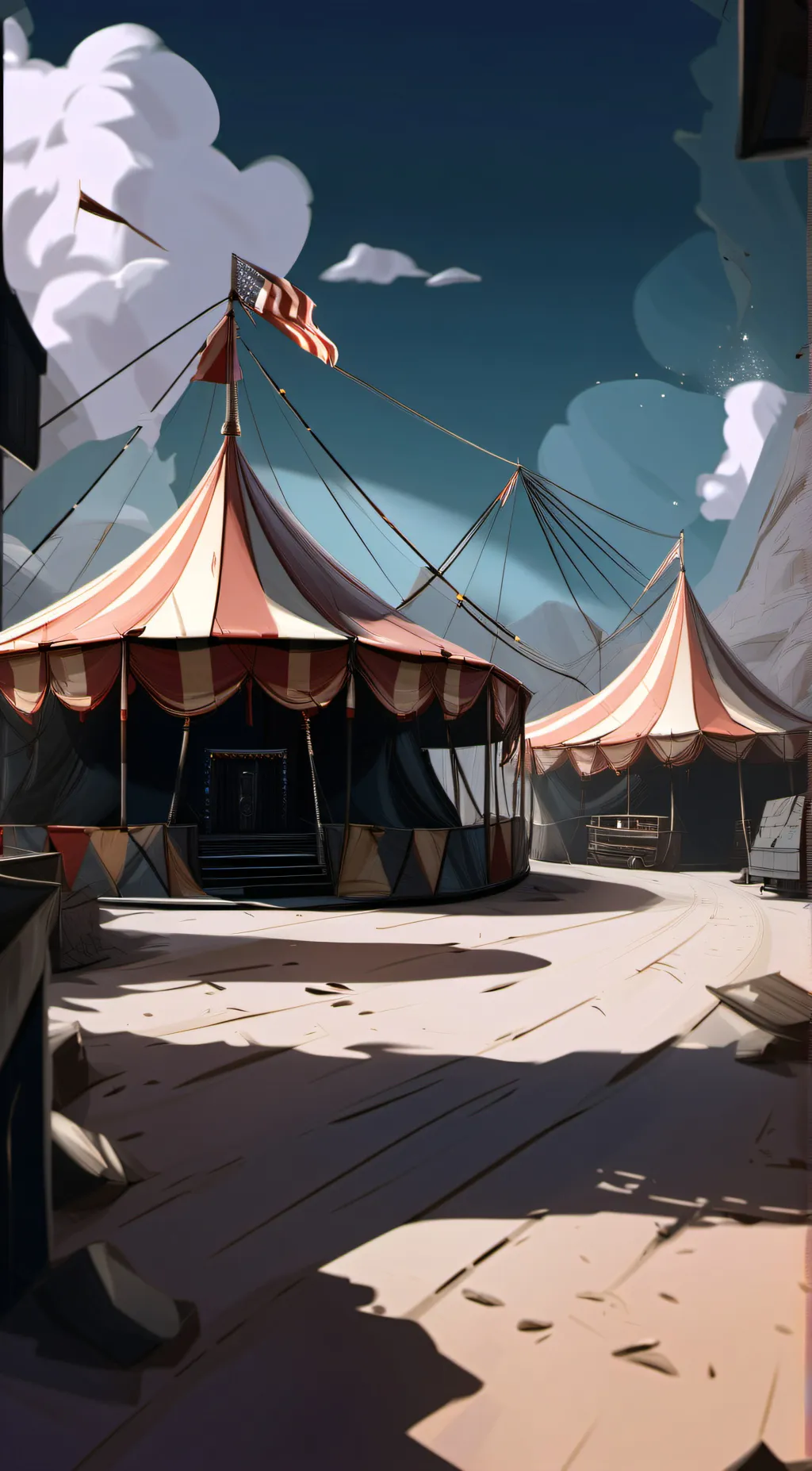 ai character: Digital circus background