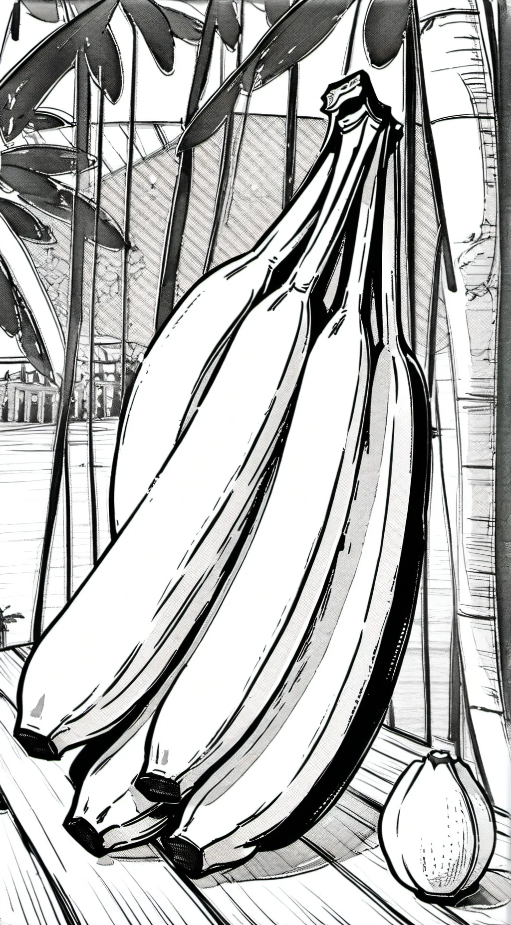 ai character: Banana background