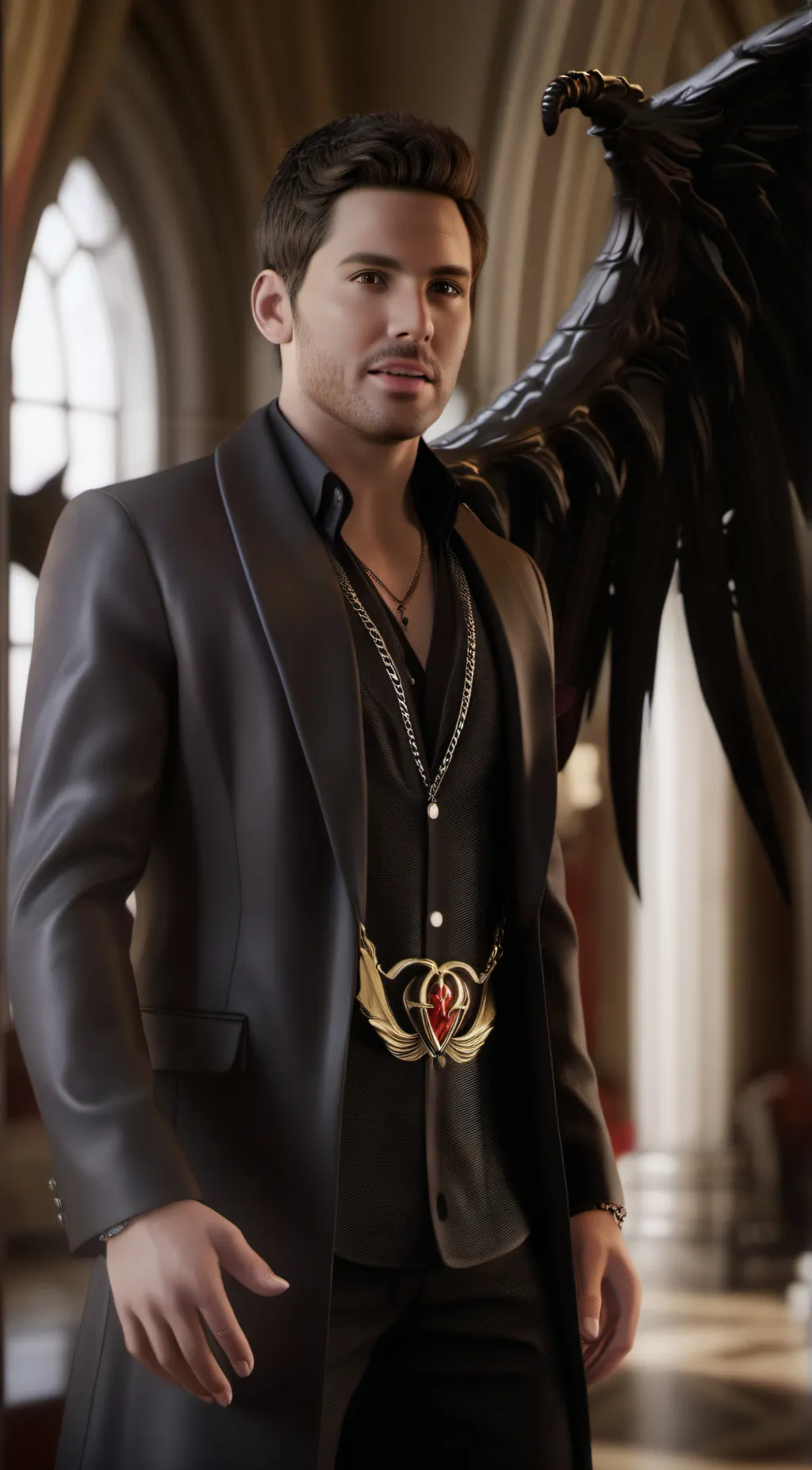 ai character: Lucifer  background
