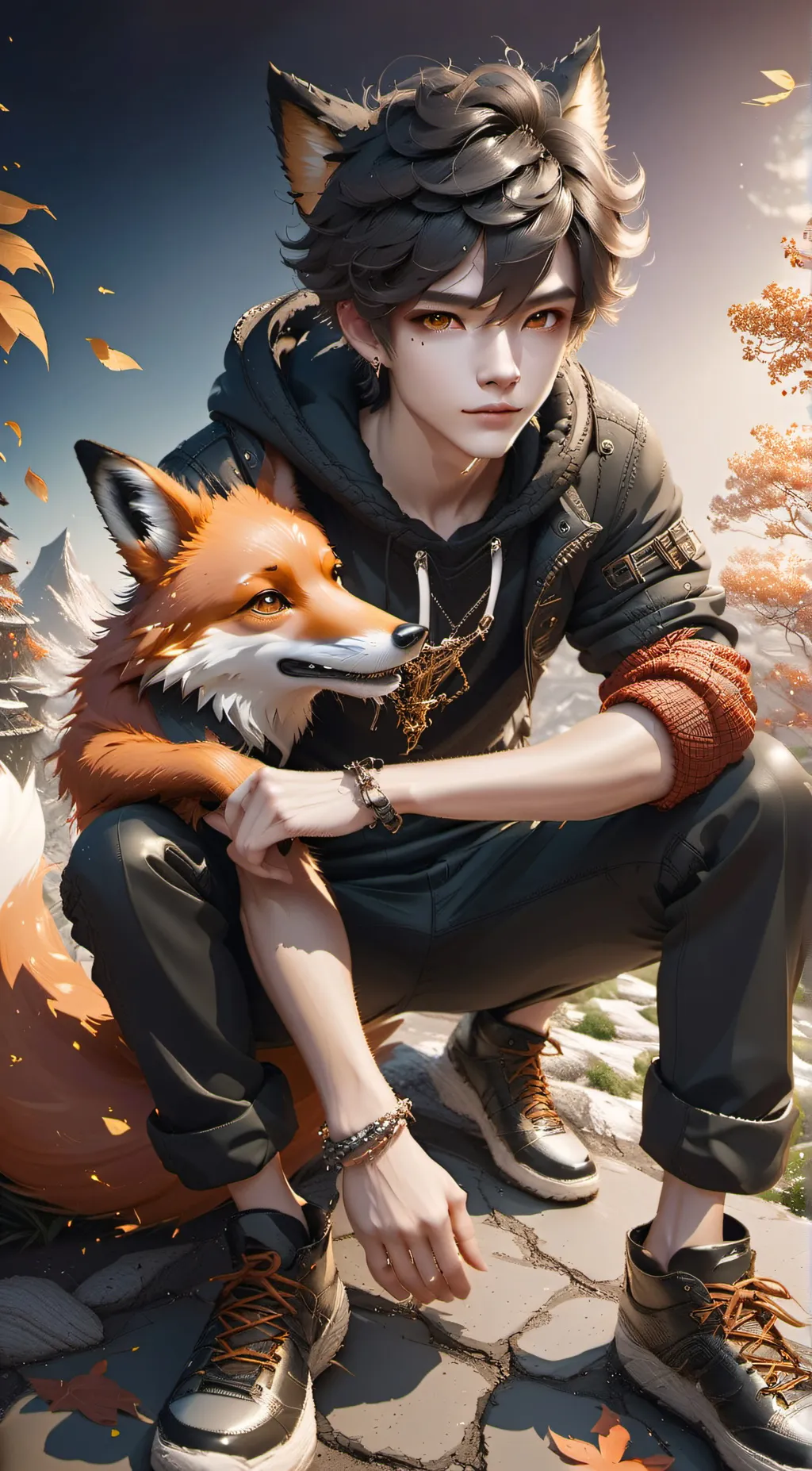 ai character: Leon background