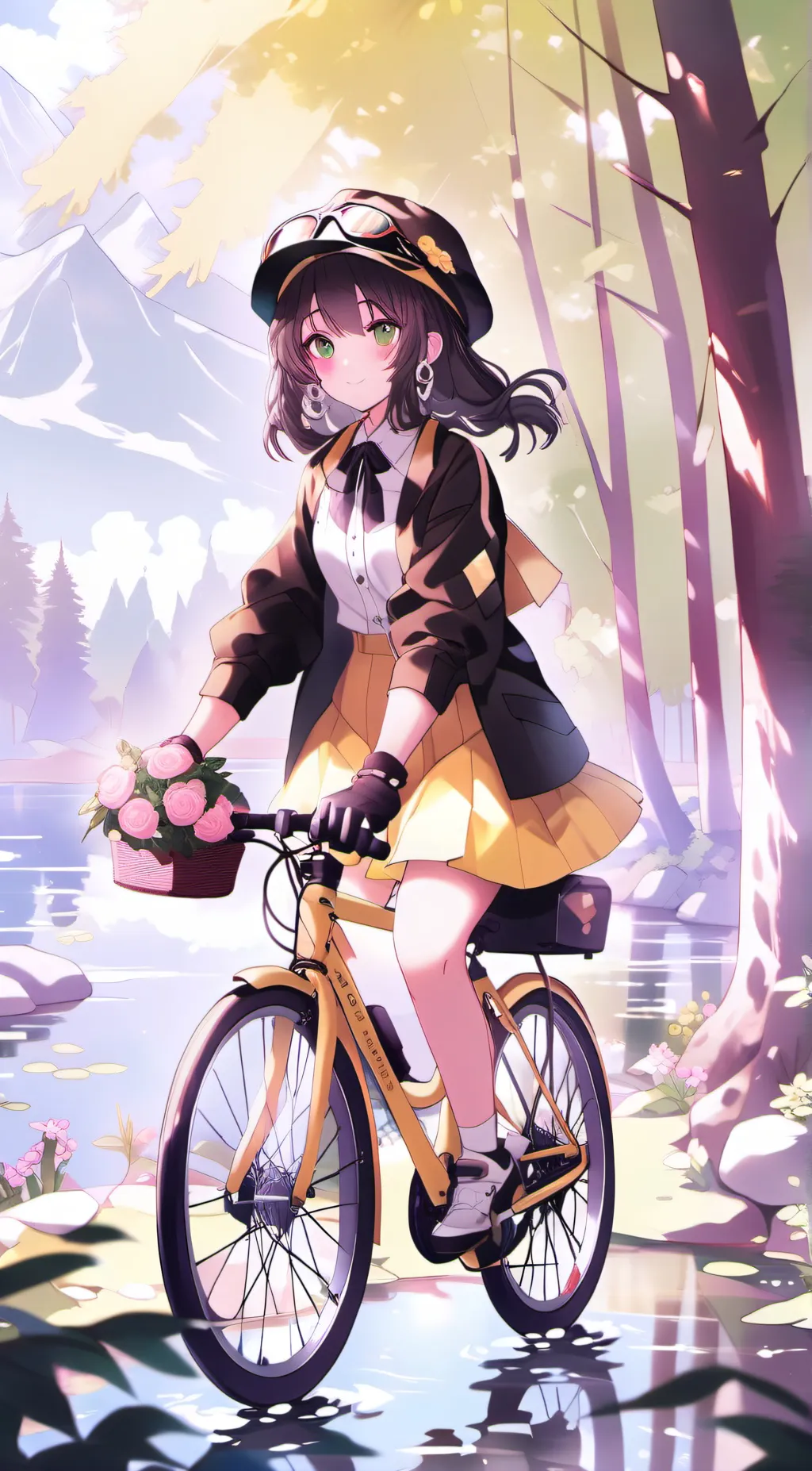 ai character: Violet background