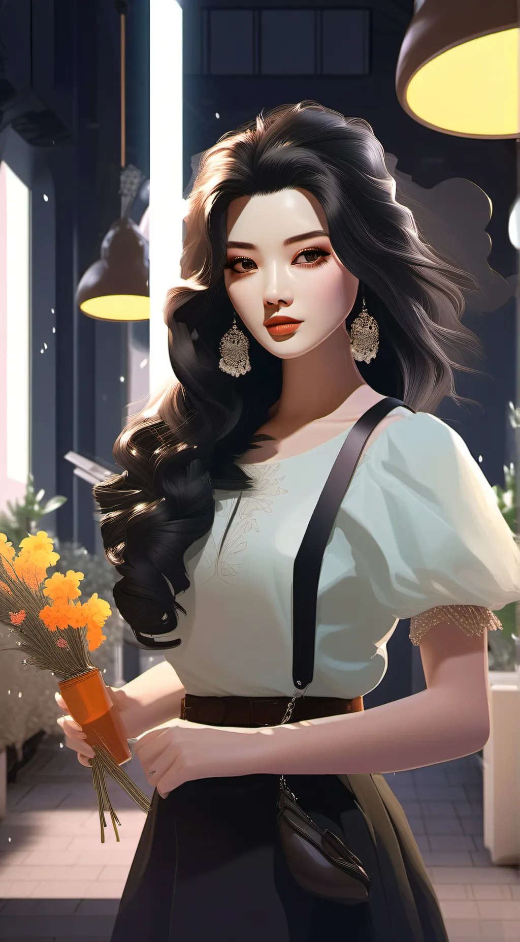 ai character: Indigo background