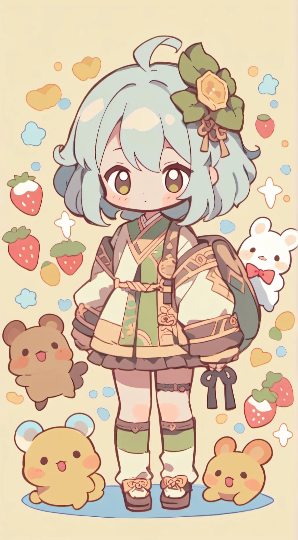 ai character: chicken  background