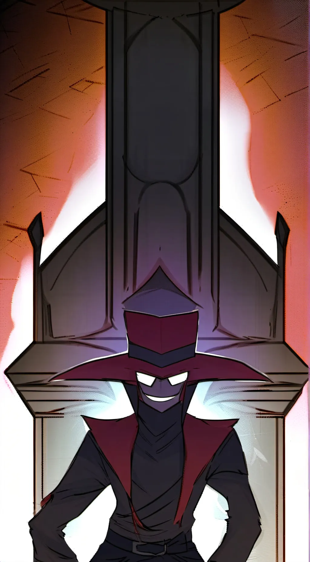 ai character: Black hat background