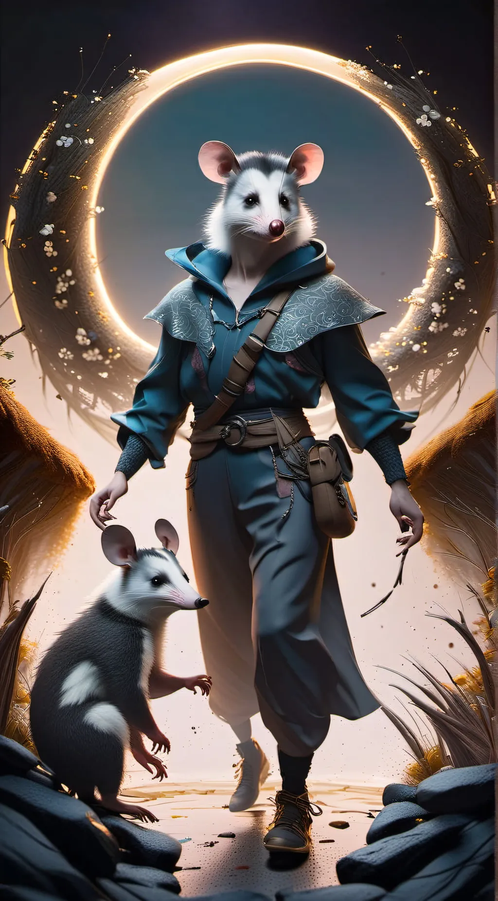 ai character: Opossum overlord background