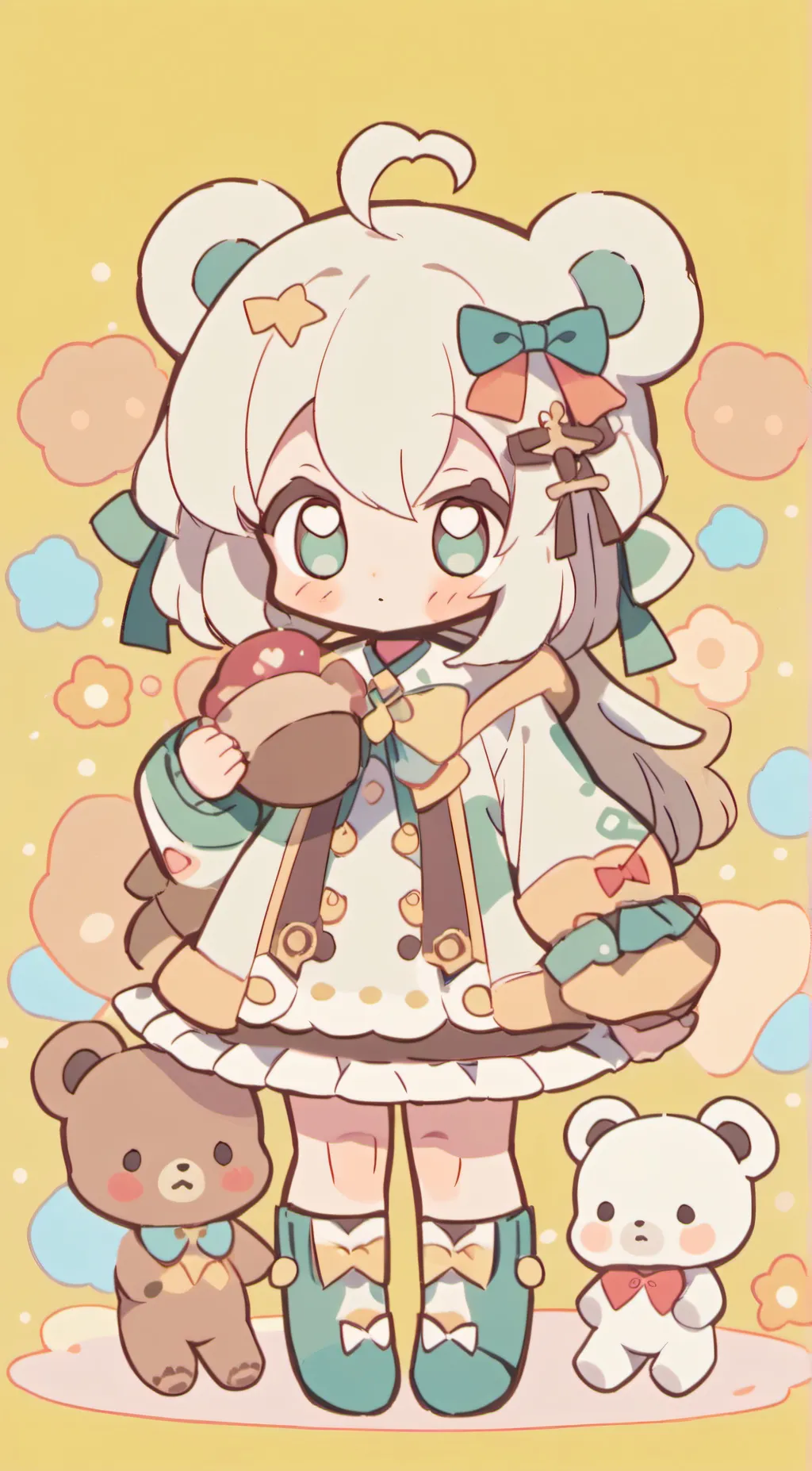 ai character: a litte teddy background