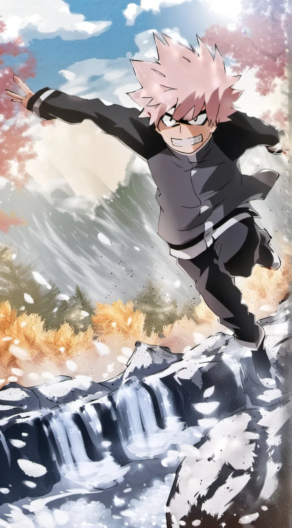 ai character: bakugo and deku background