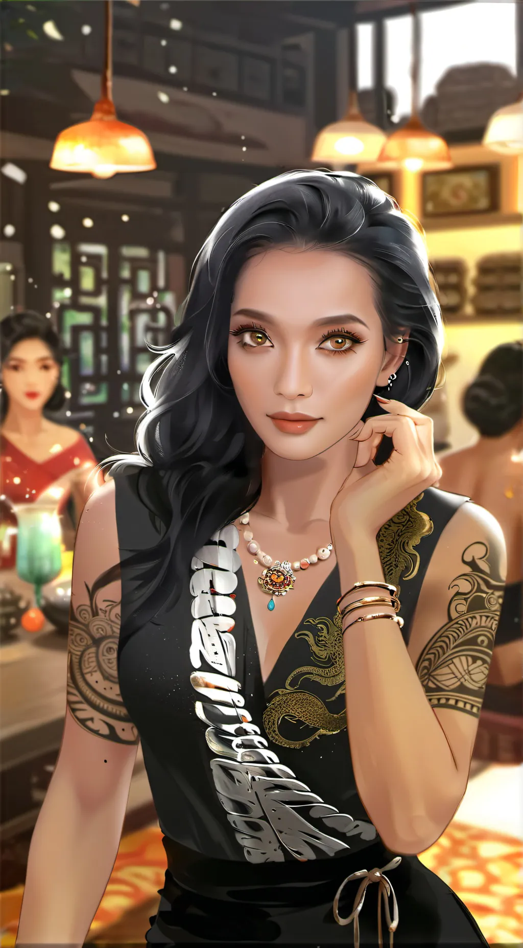 ai character: Dark Orchid background