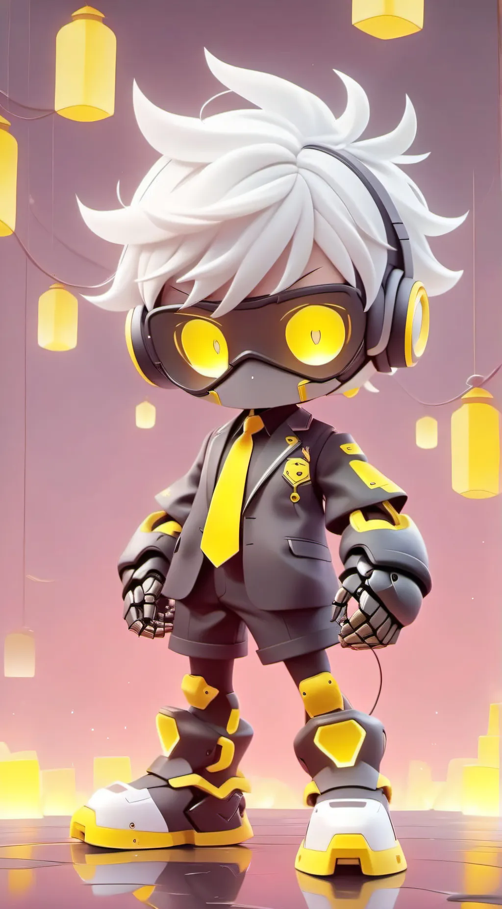 ai character: J plush background