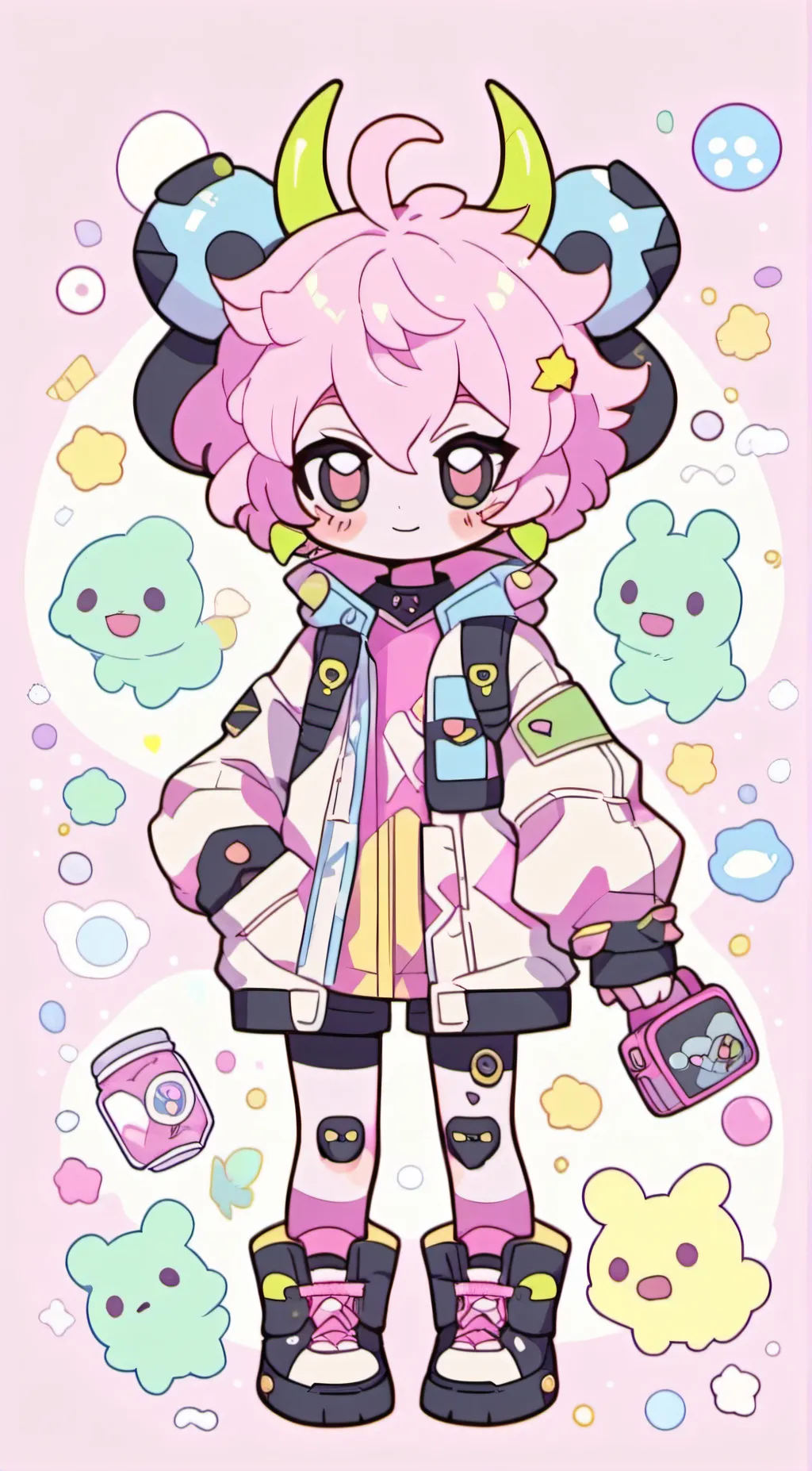 ai character: (Chibi)Mina Ashido background