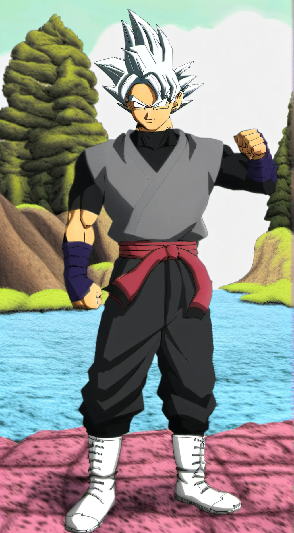 ai character: Goku black  background