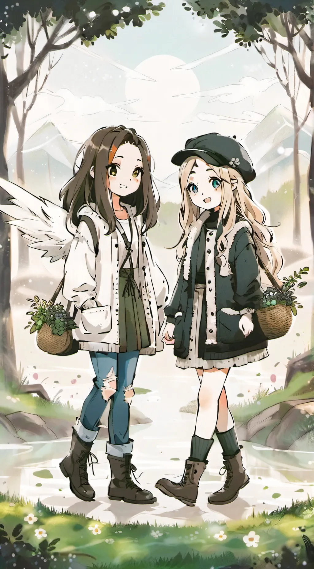 ai character: Celia and  eva background