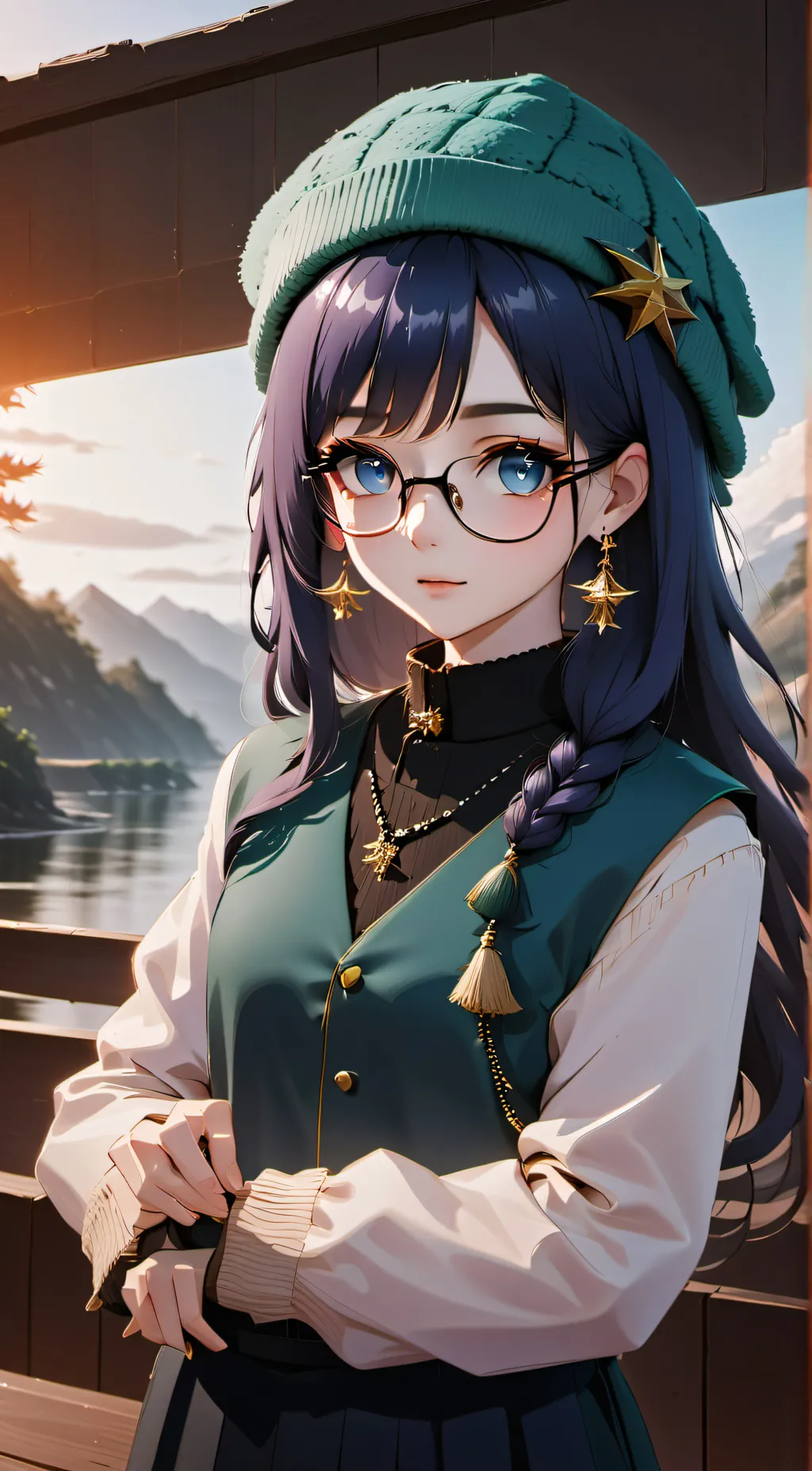 ai character: Teal background