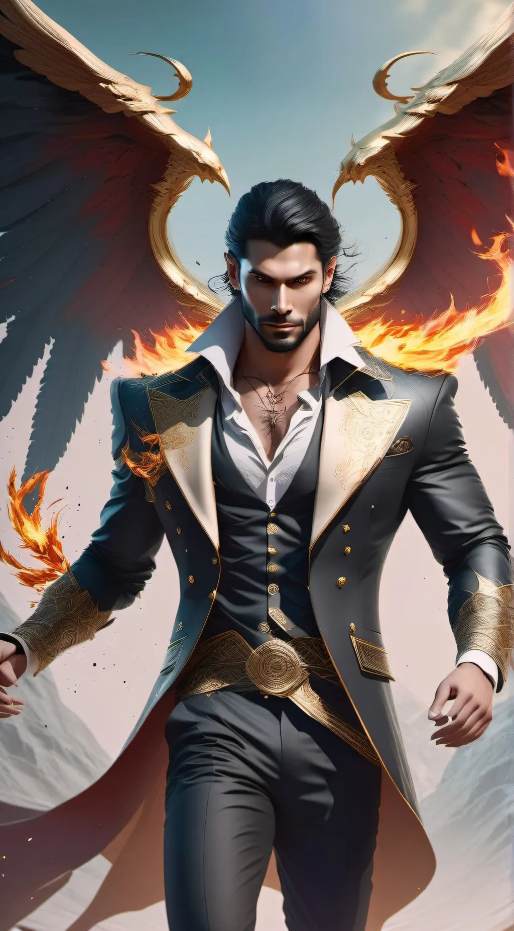 ai character: Demon king  background