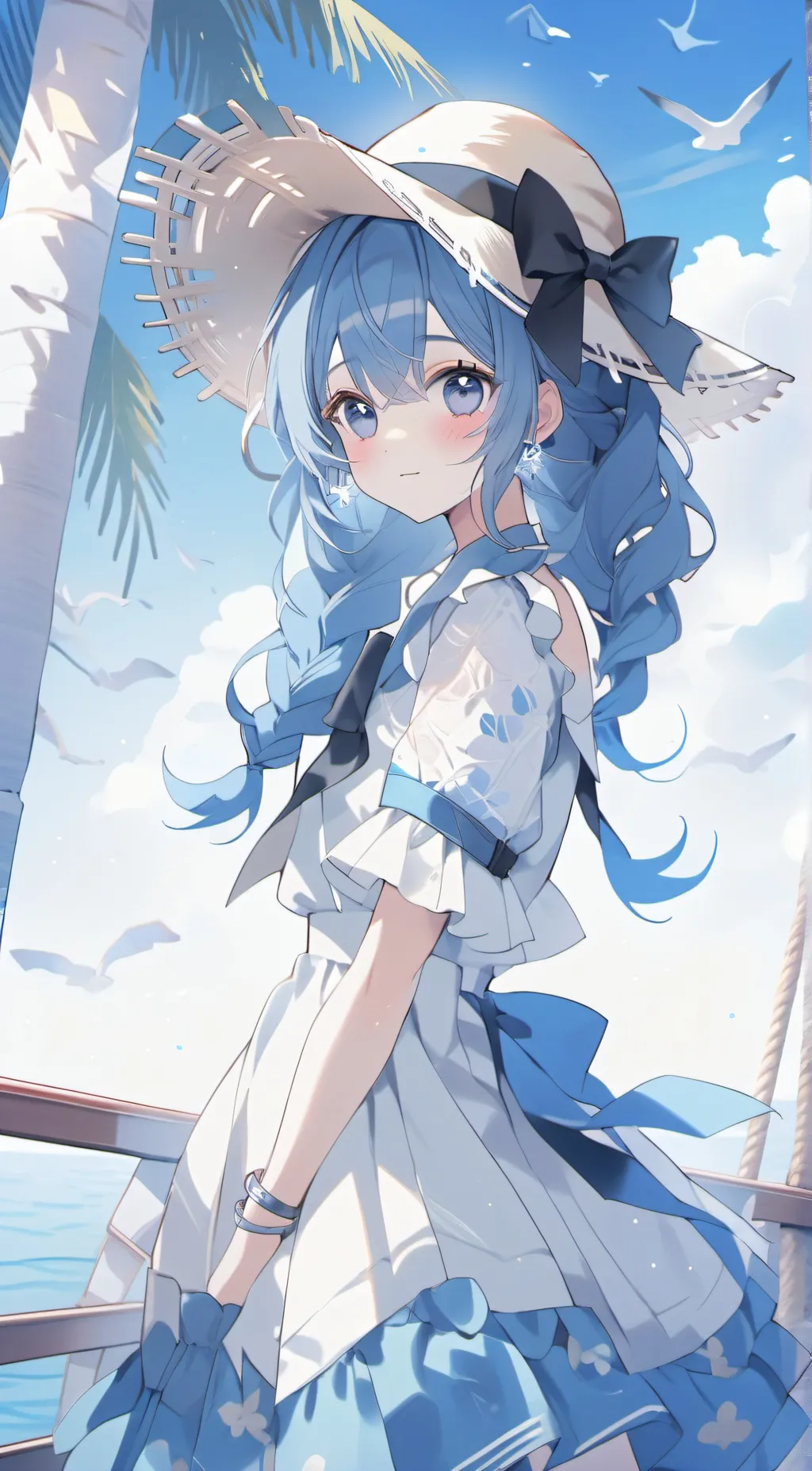ai character: lake background