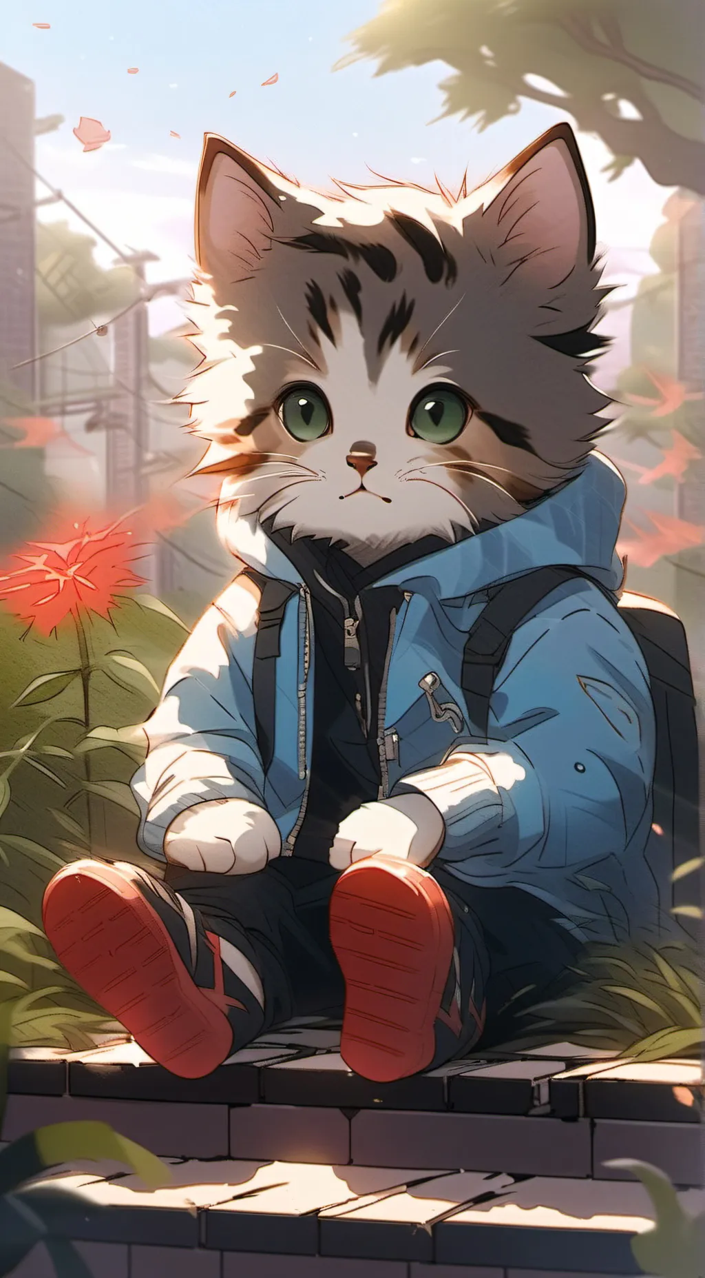 ai character: meow meow cat background