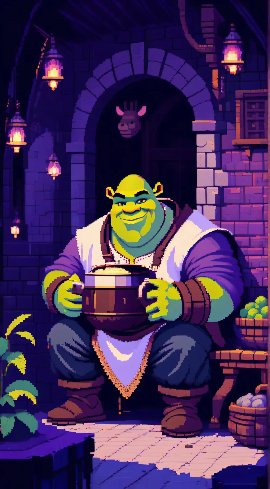 ai character: Shrek background