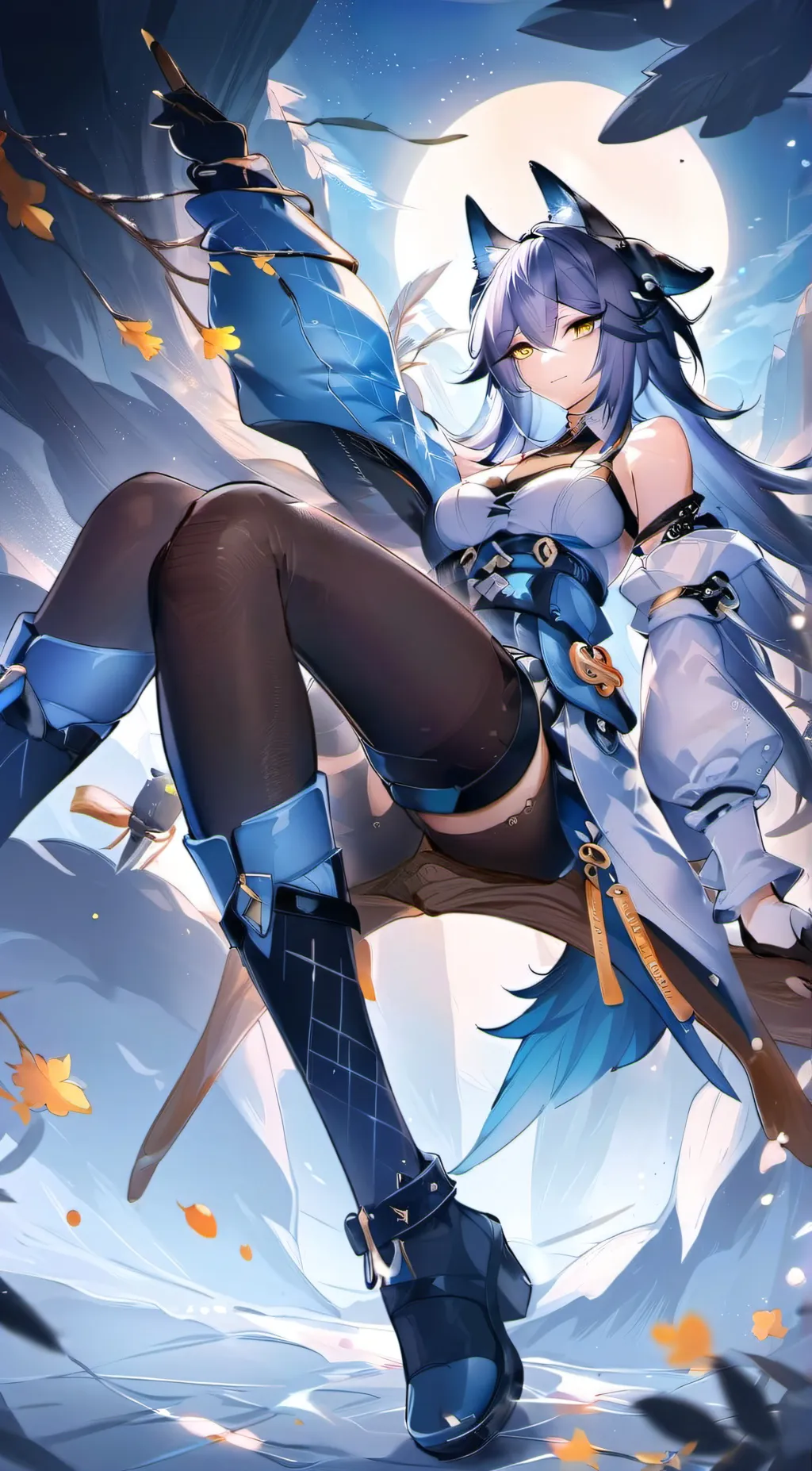 ai character: Rame the Blue Wolf background