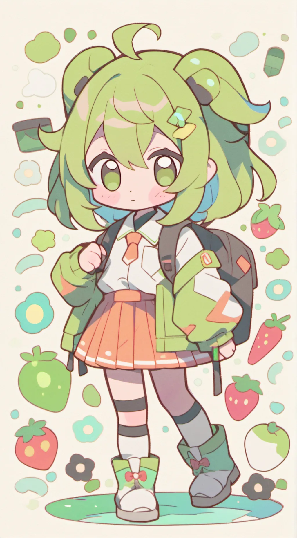 ai character: tadc and smiling  background