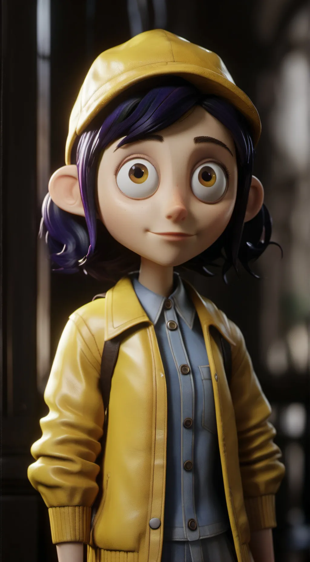 ai character: Coraline  background