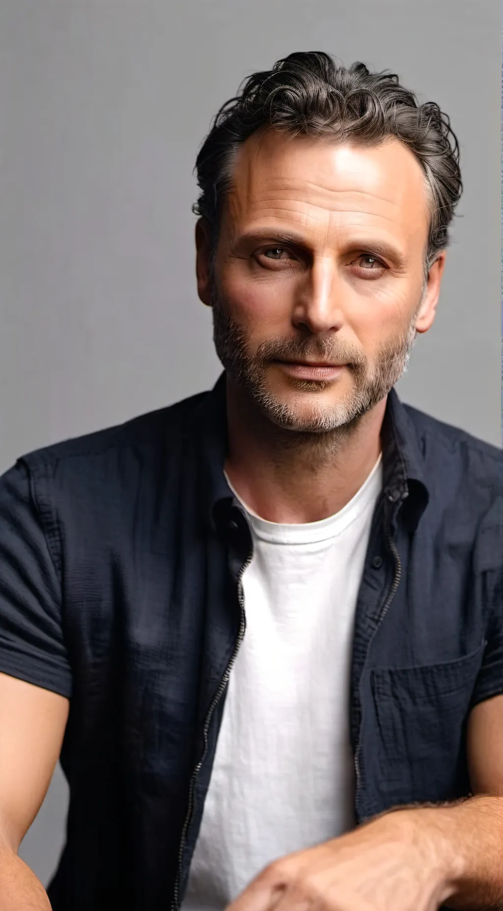 ai character: Andrew Lincoln  background