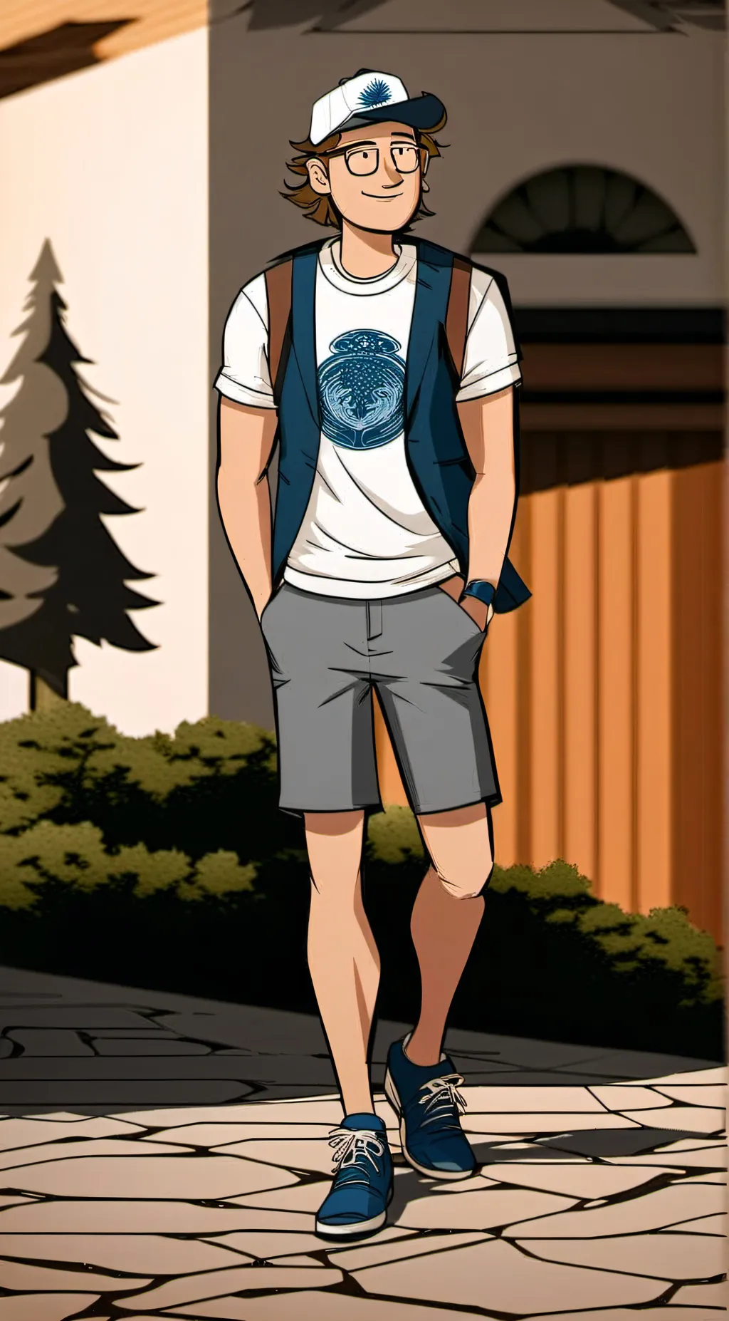 ai character: Dipper. i tried  background