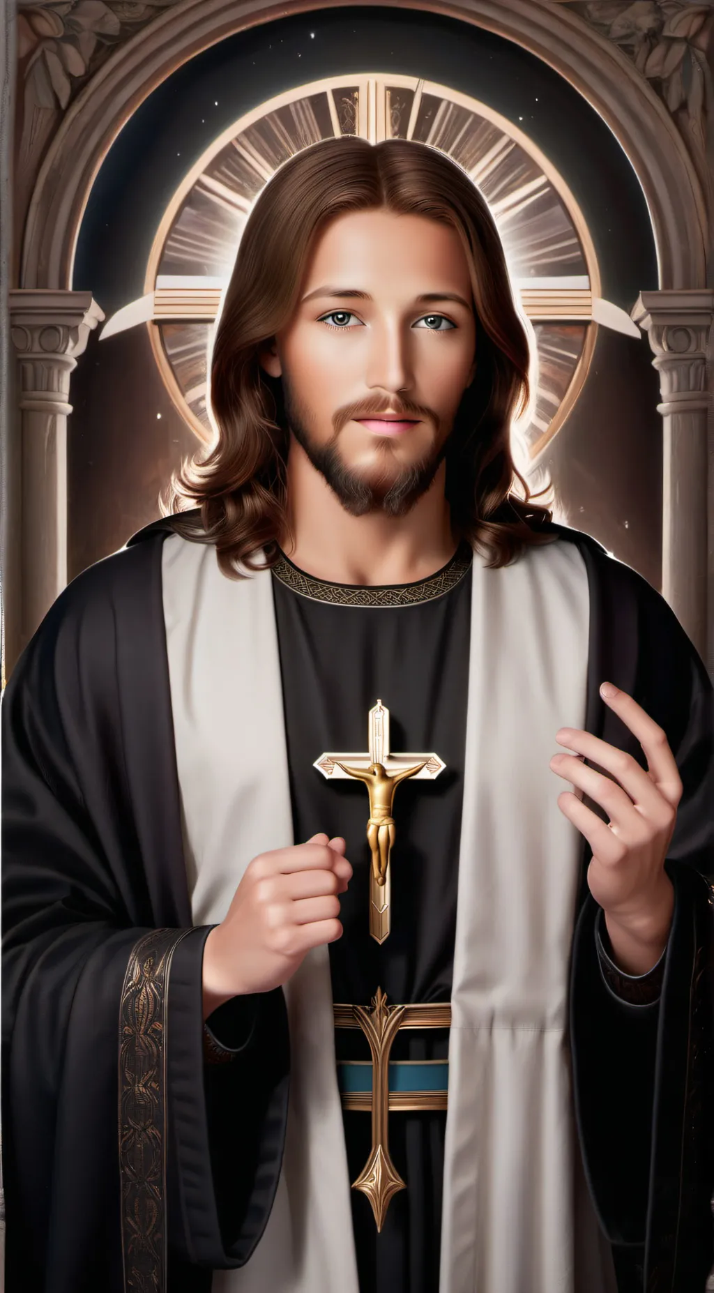 ai character: Jesus background