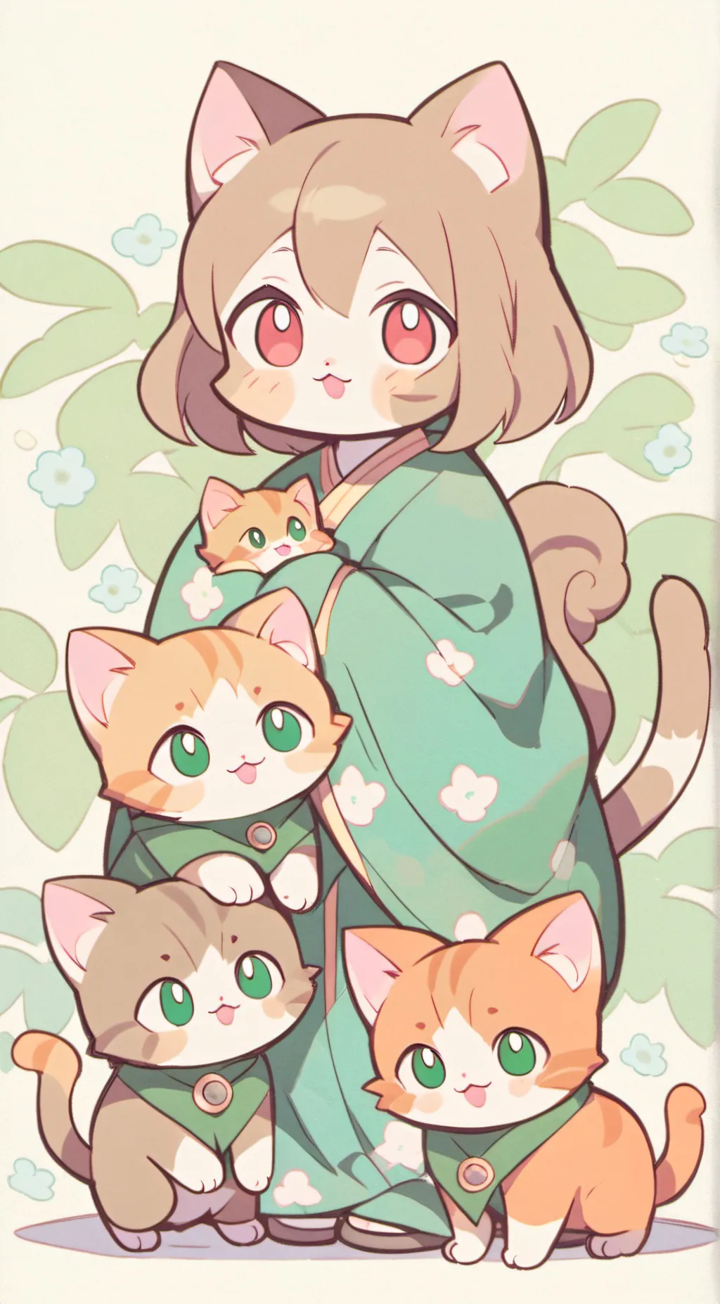 ai character: Mama cat background
