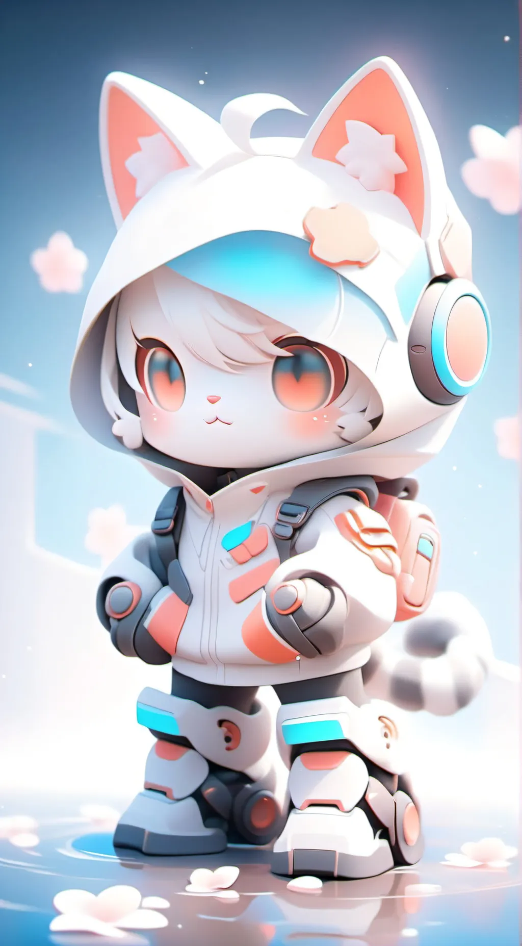 ai character: robot cat background